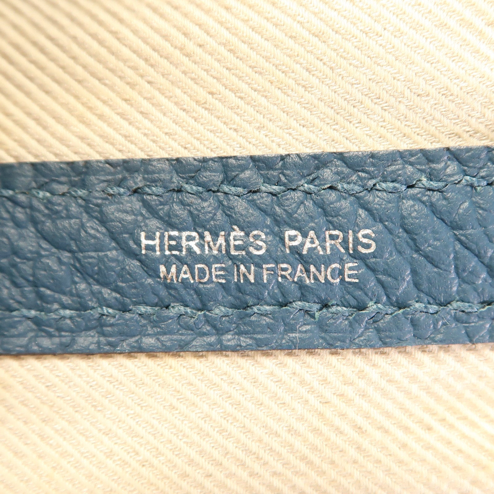 HERMES Negonda皮革Garden Party PM手挽袋Bleu Outremer