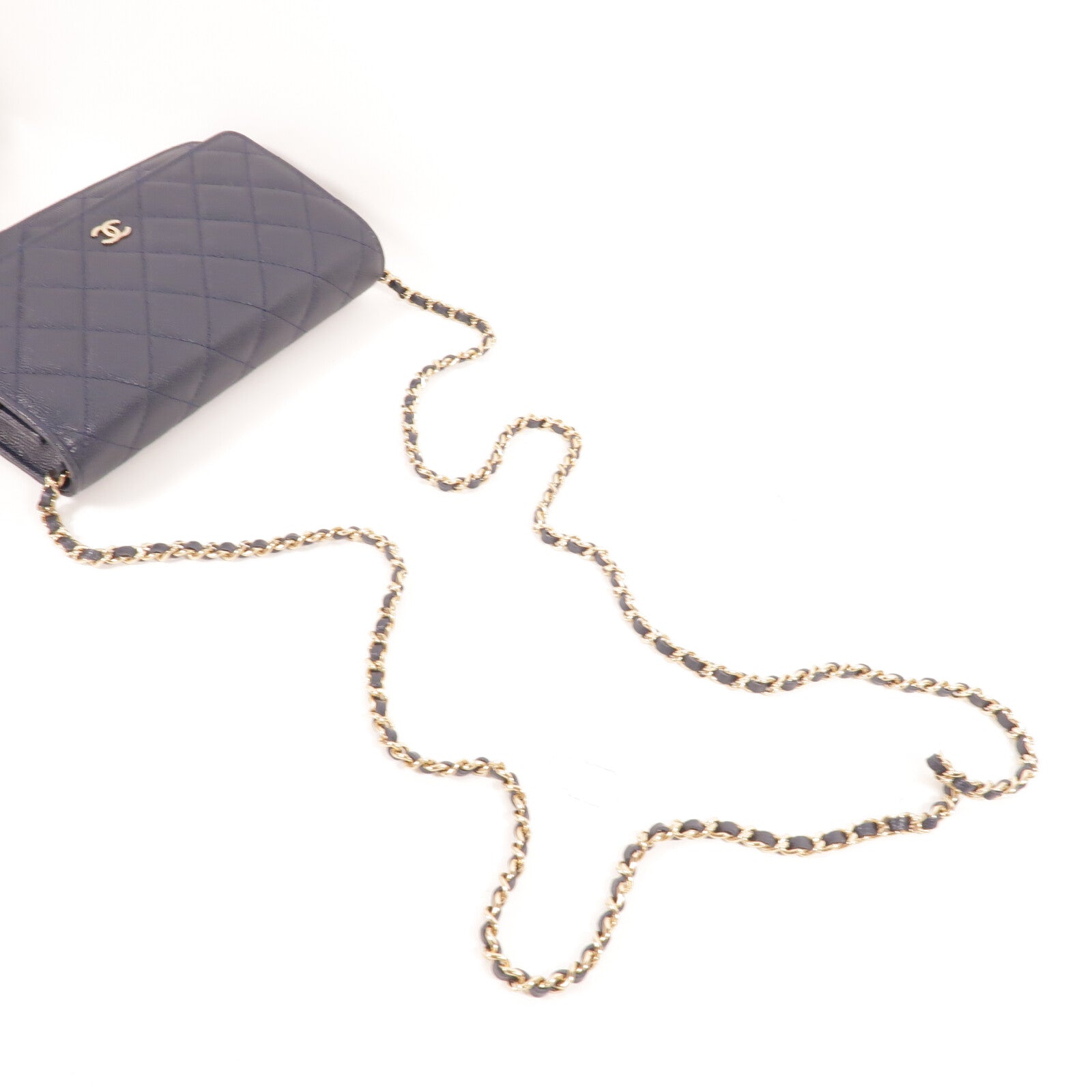 CHANEL 牛皮皮革WOC Wallet On Chain鏈帶肩背袋