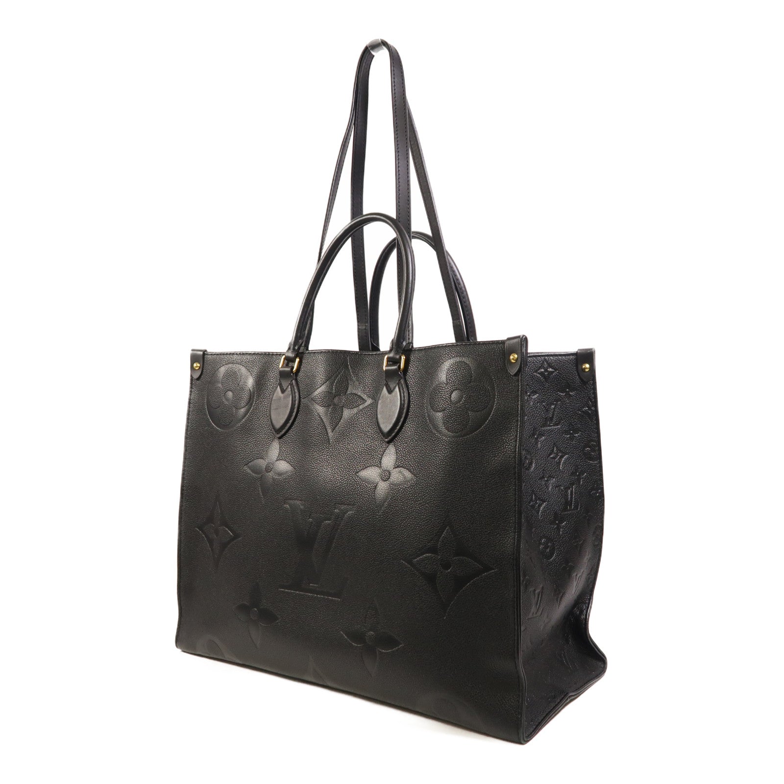 LOUIS VUITTON Monogram Empreinte On The Go GM金扣手挽肩背兩用袋