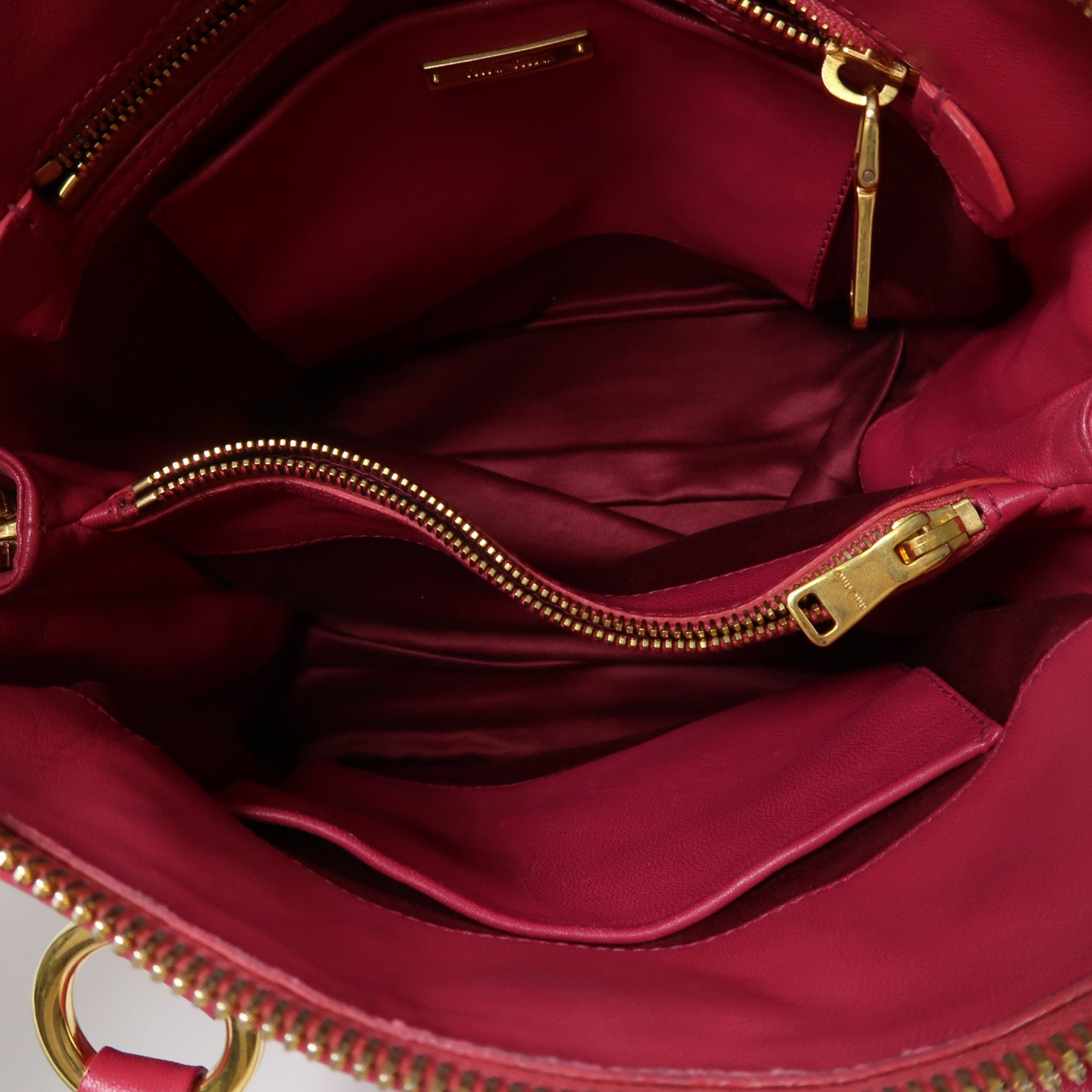 Miu Miu 羊皮皮革2 Way Shoulder金扣手挽肩背兩用袋粉紅色
