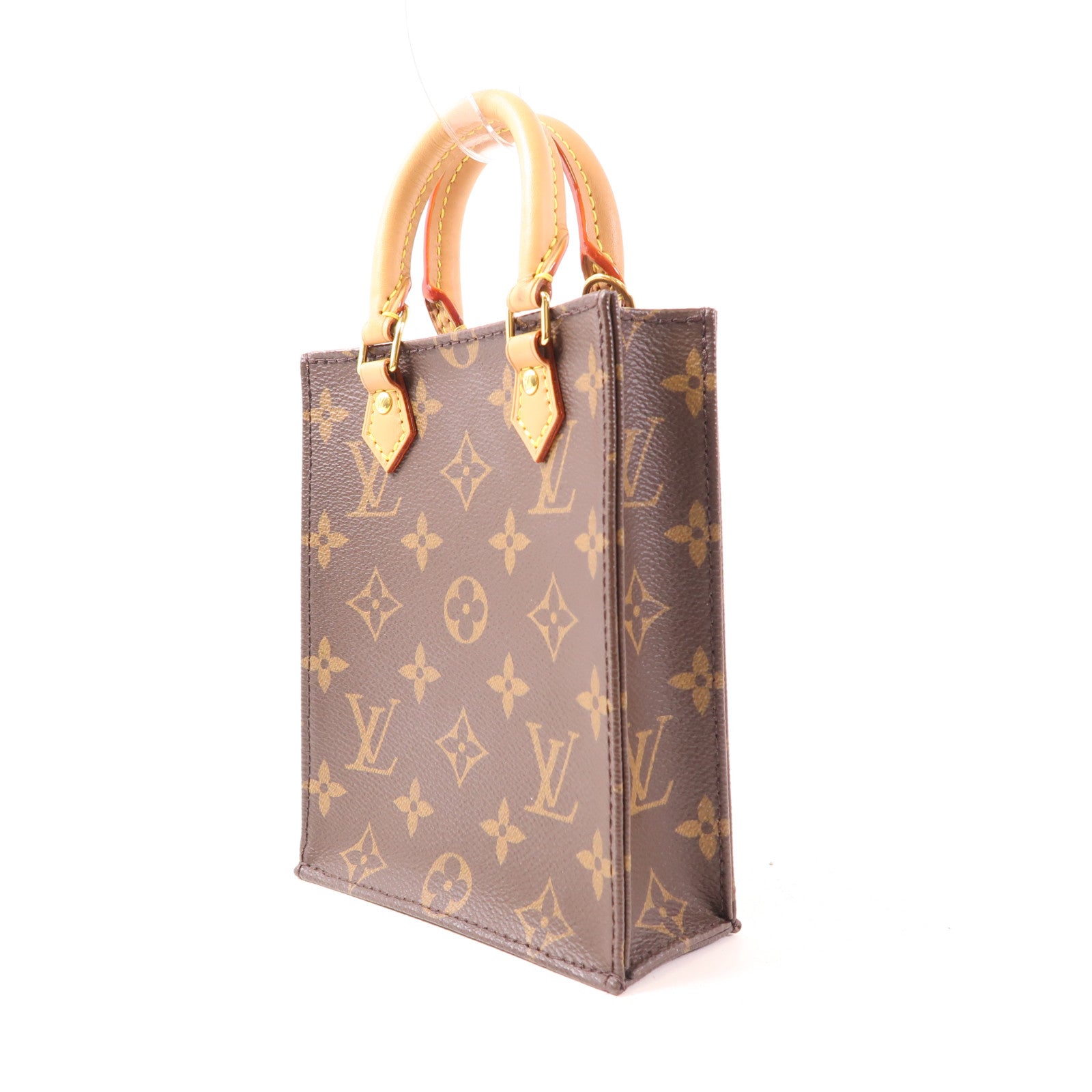 LOUIS VUITTON LV GHW Petit Sac Plat 2 Way Shoulder Bag M81295 Monogram Brown