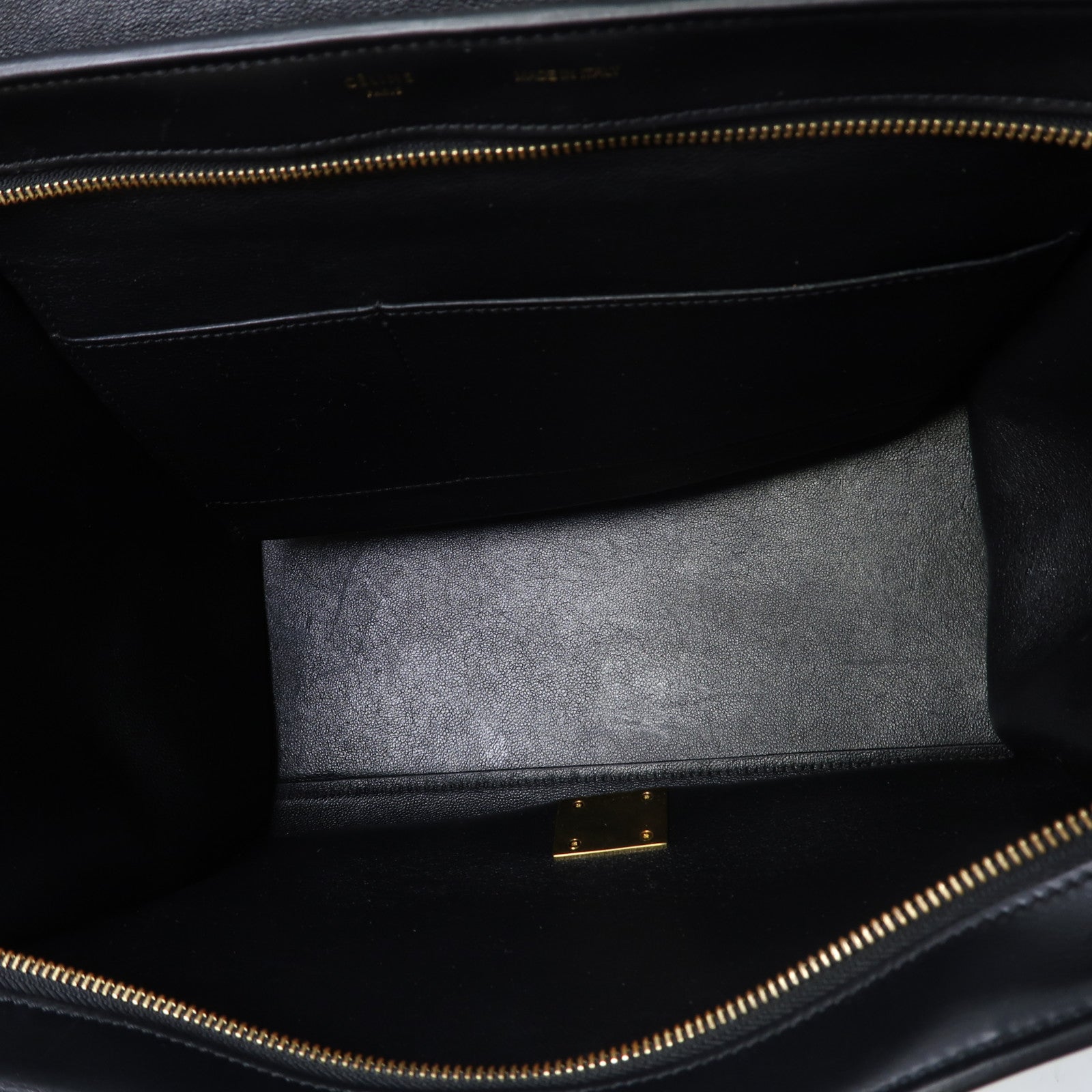 CELINE 牛皮皮革/麂皮皮革Trapeze金扣手挽肩背兩用袋黑色