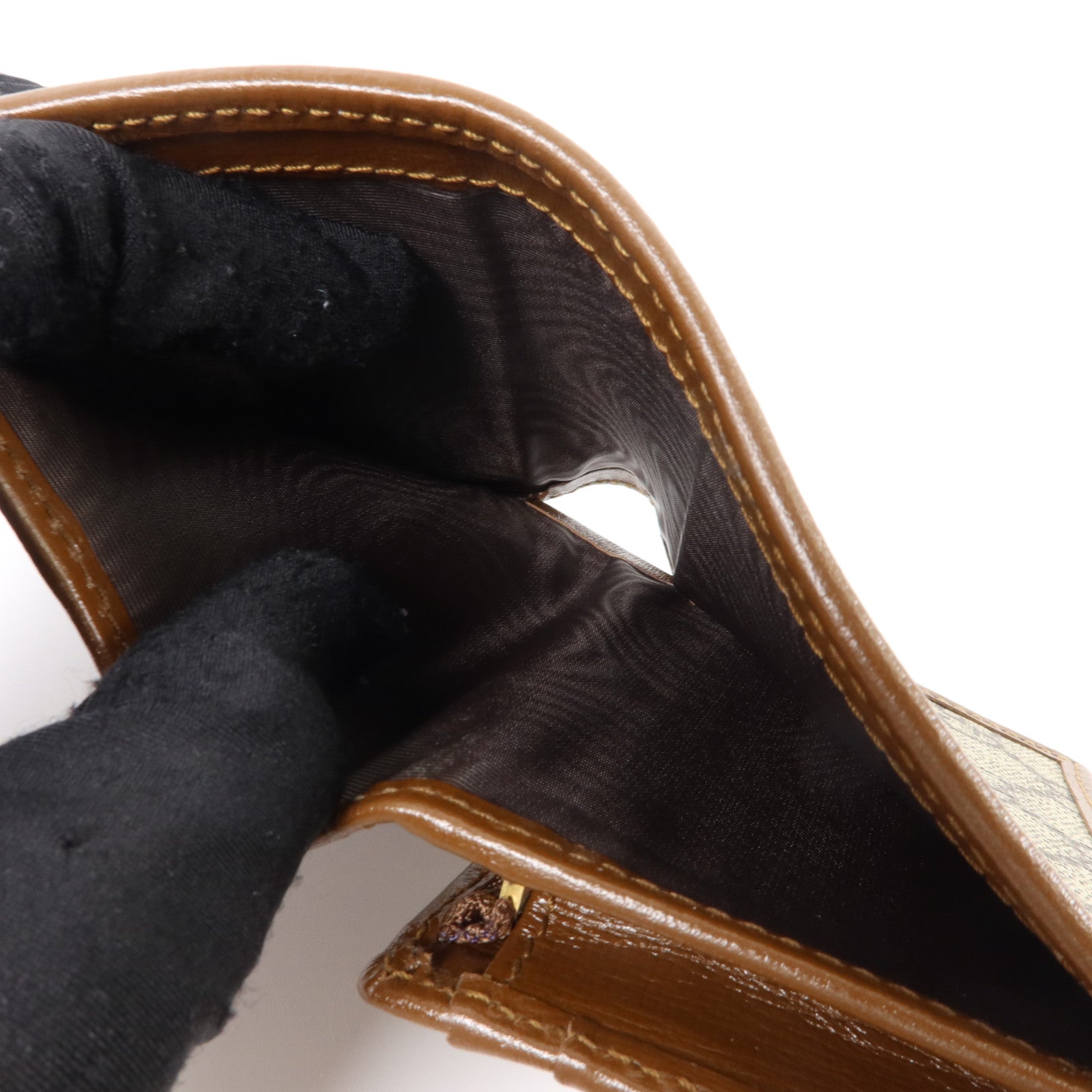 GUCCI 塗層帆布Horsebit 1955 Card Case Wallet金扣錢包