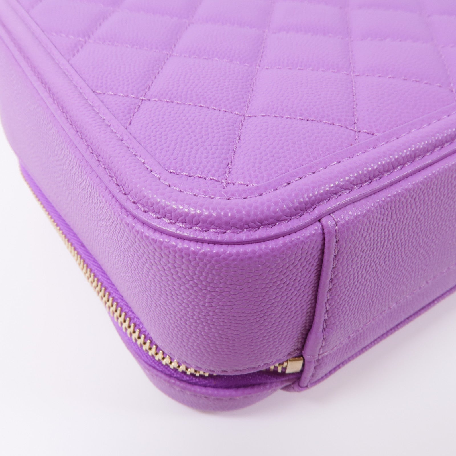 CHANEL 牛皮皮革Filigree Vanity Case金扣手挽肩背兩用袋