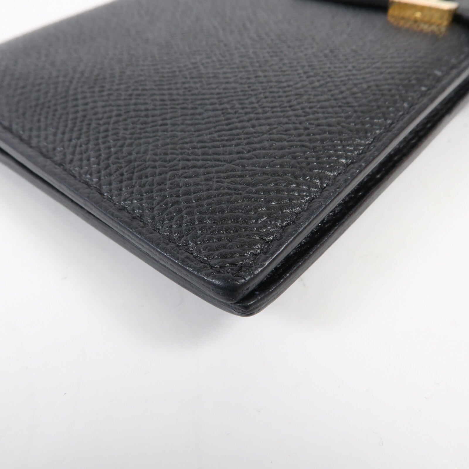 HERMES Chevre皮革Bearn Long Wallet金扣長錢包Noir