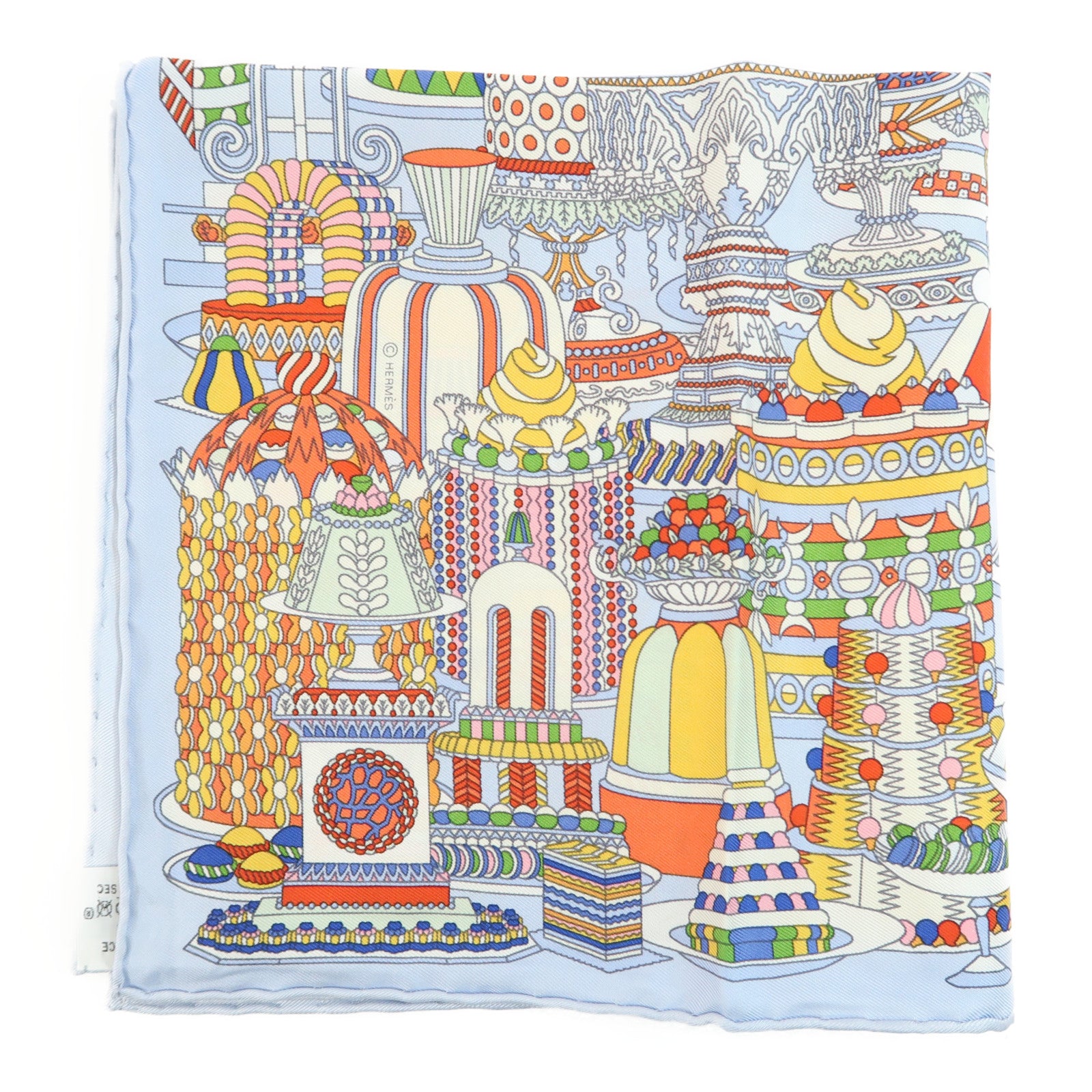 HERMES Scarf 50X50 Silk Multicolor