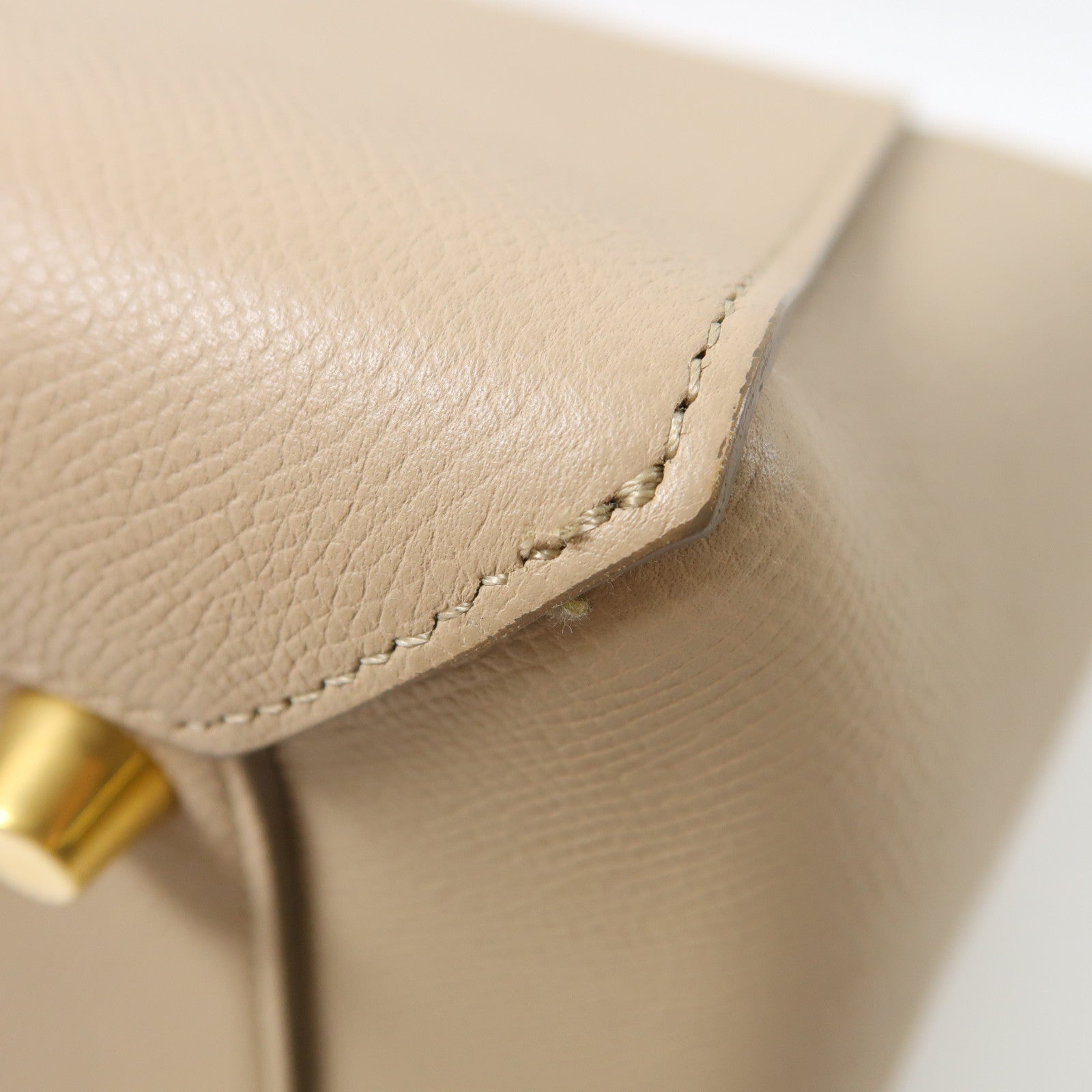 CELINE 牛皮皮革Belt Bag金扣手挽肩背兩用袋米色