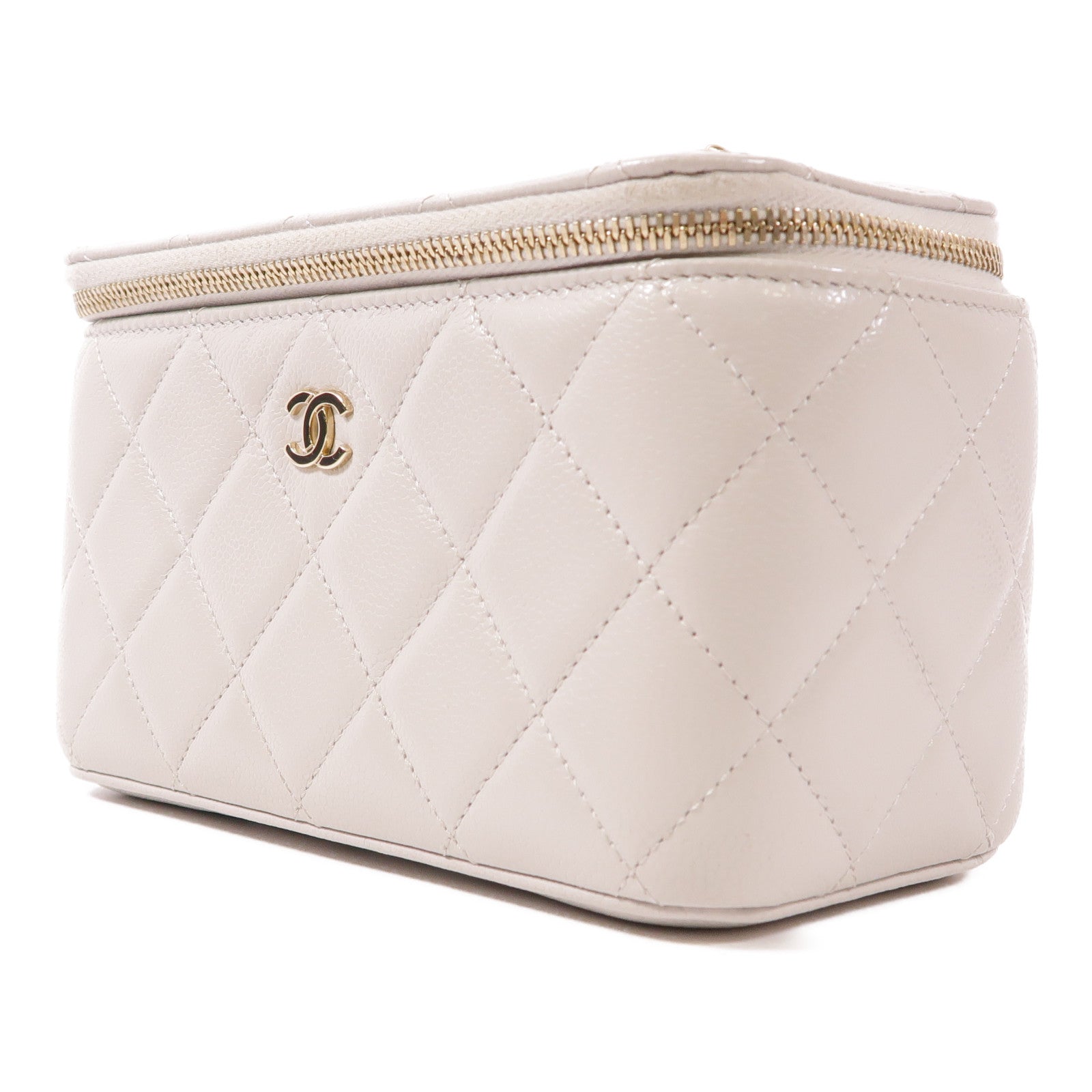 CHANEL 牛皮皮革Vanity Case金扣鏈帶肩背袋