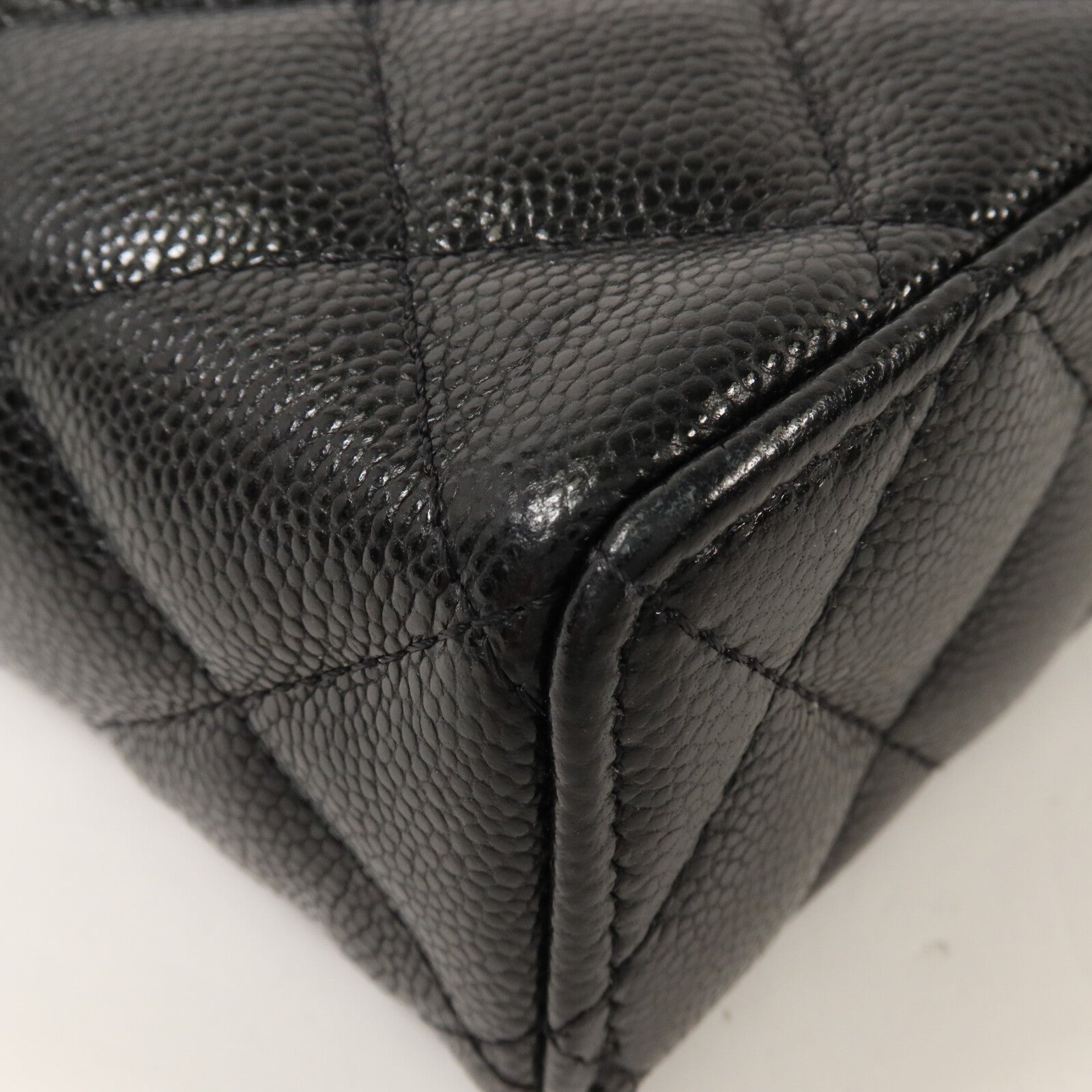CHANEL 牛皮皮革Vanity Case鏈帶手挽肩背兩用袋