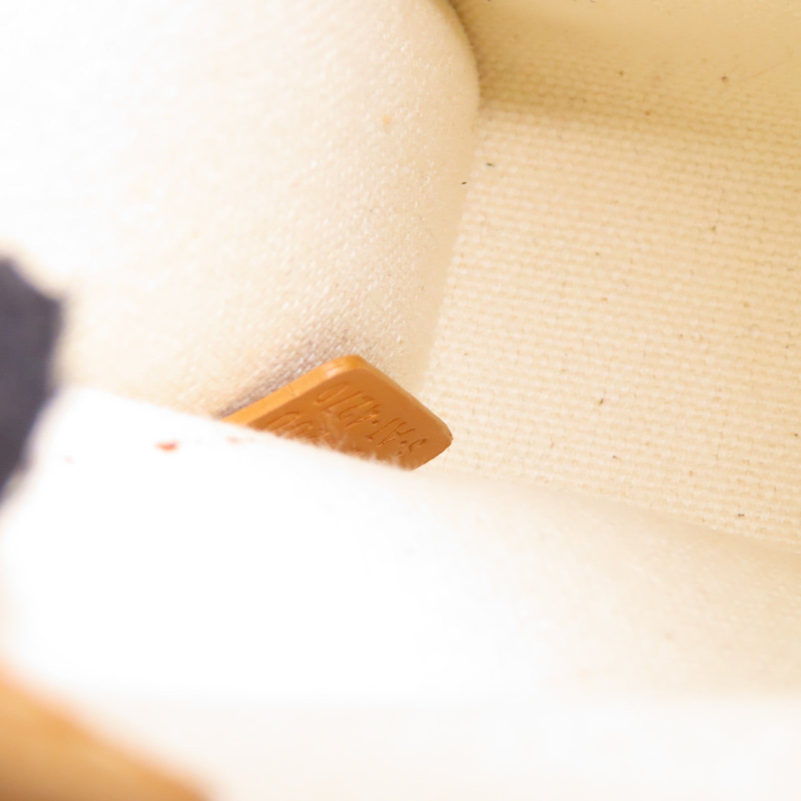 CELINE 帆布/皮革Mini Vertical Cabas金扣手挽肩背兩用袋白色/啡色