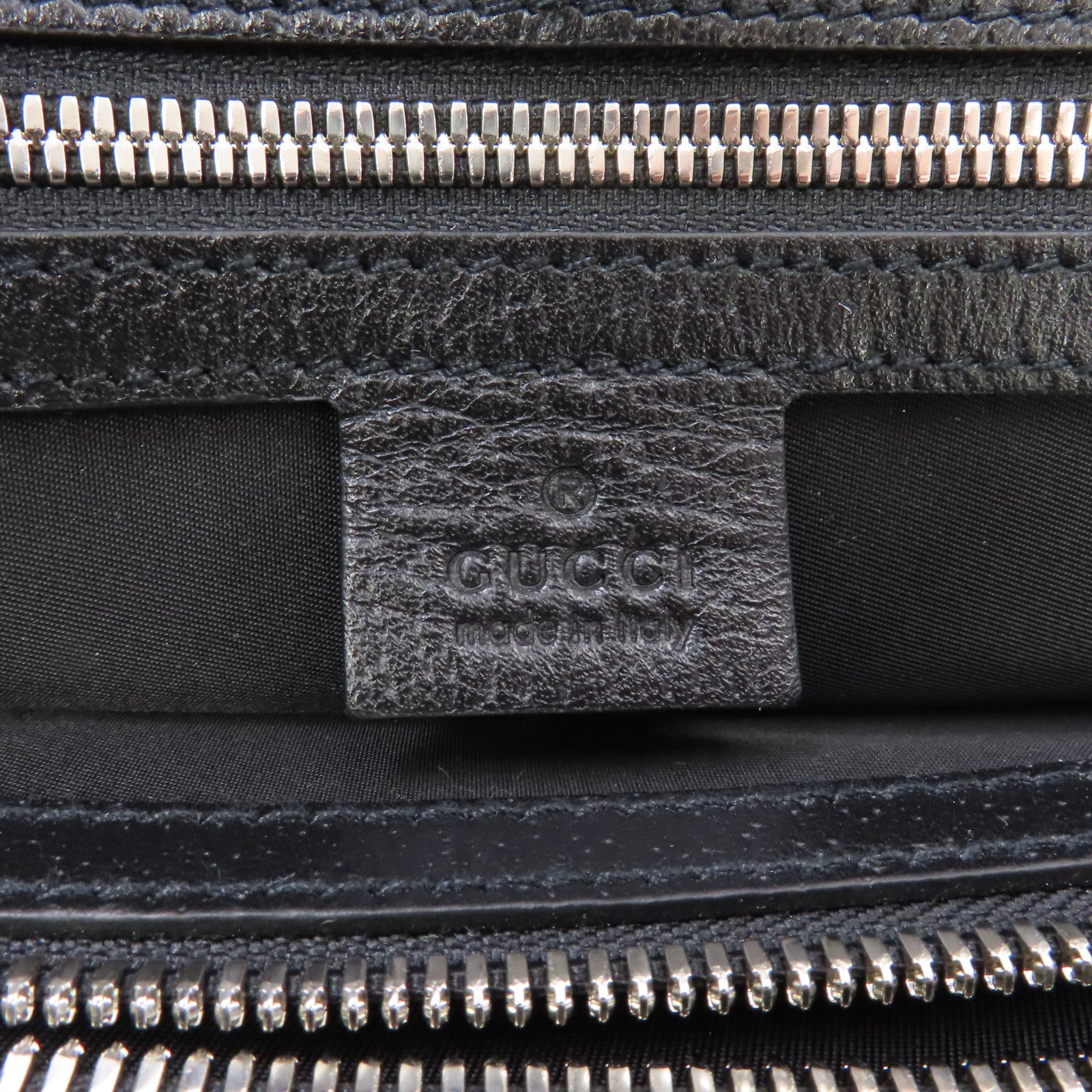 GUCCI 尼龍Tote Bag銀扣手挽袋黑色