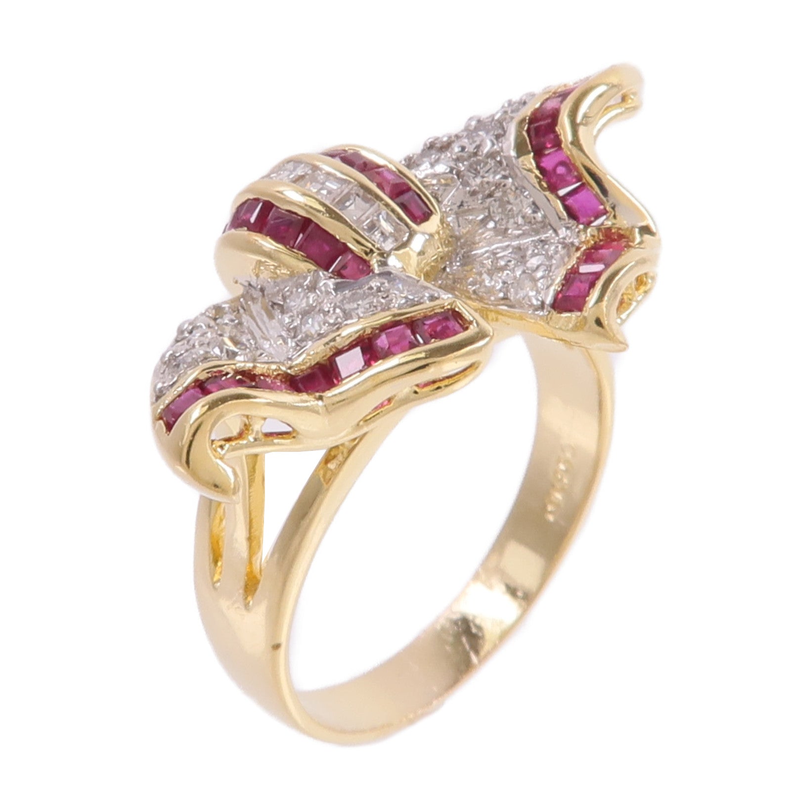 JEWELRY 18K黃金/白金Ruby Diamond Ring紅寶石/鑽石戒指