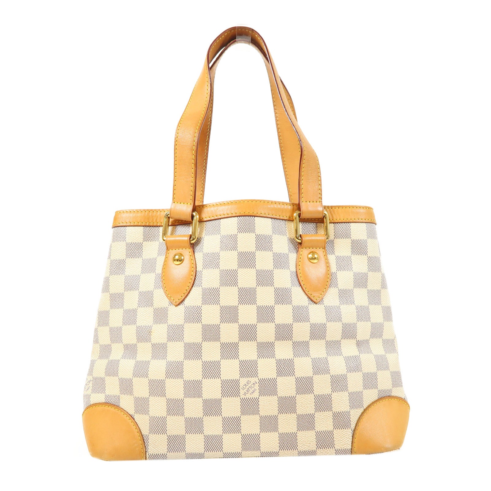 LOUIS VUITTON 【激減優惠】Damier Azur Hampstead PM金扣手挽袋白色