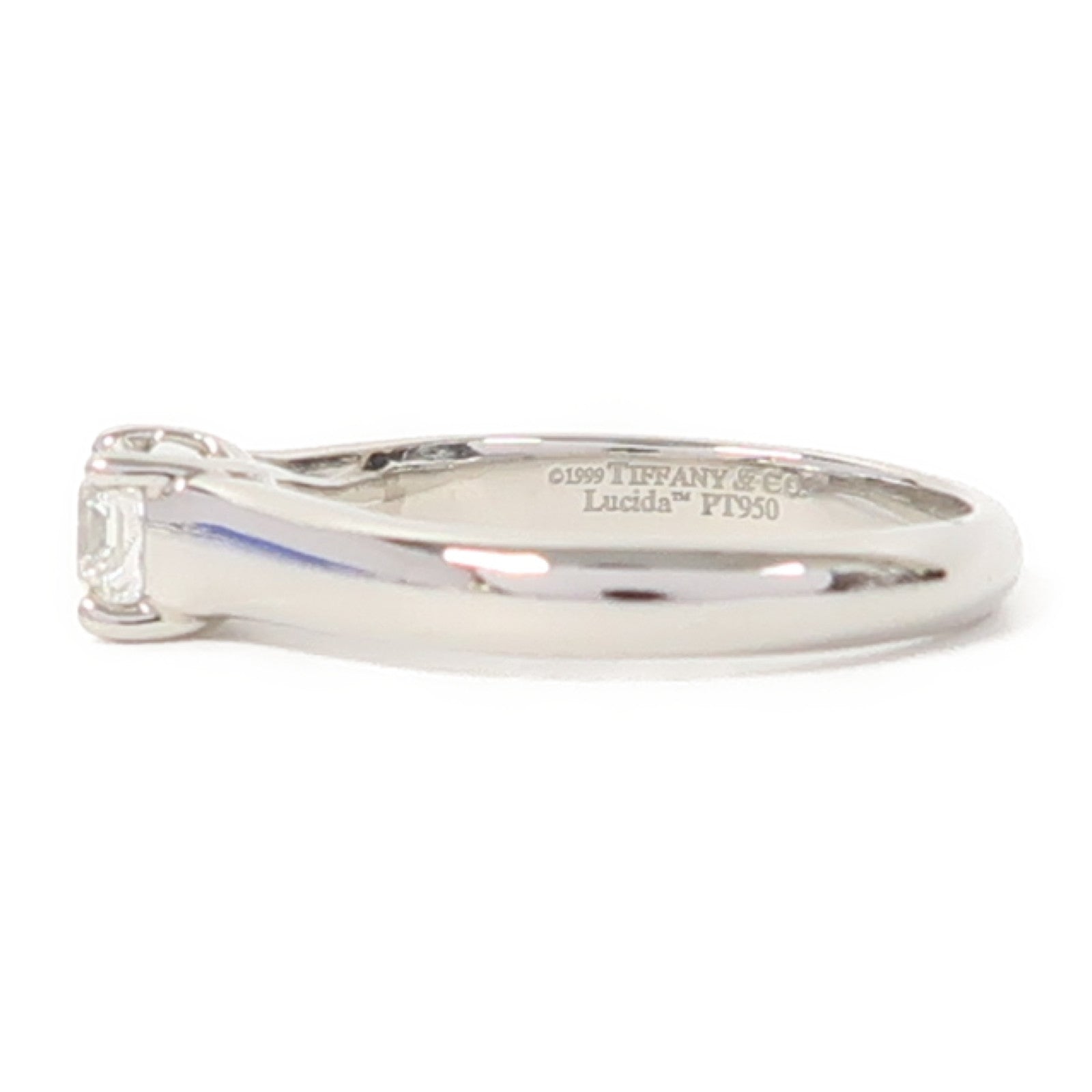 TIFFANY＆CO 【激減優惠】Pt950鉑金Diamond Ring0.37ct鑽石戒指US#4.75