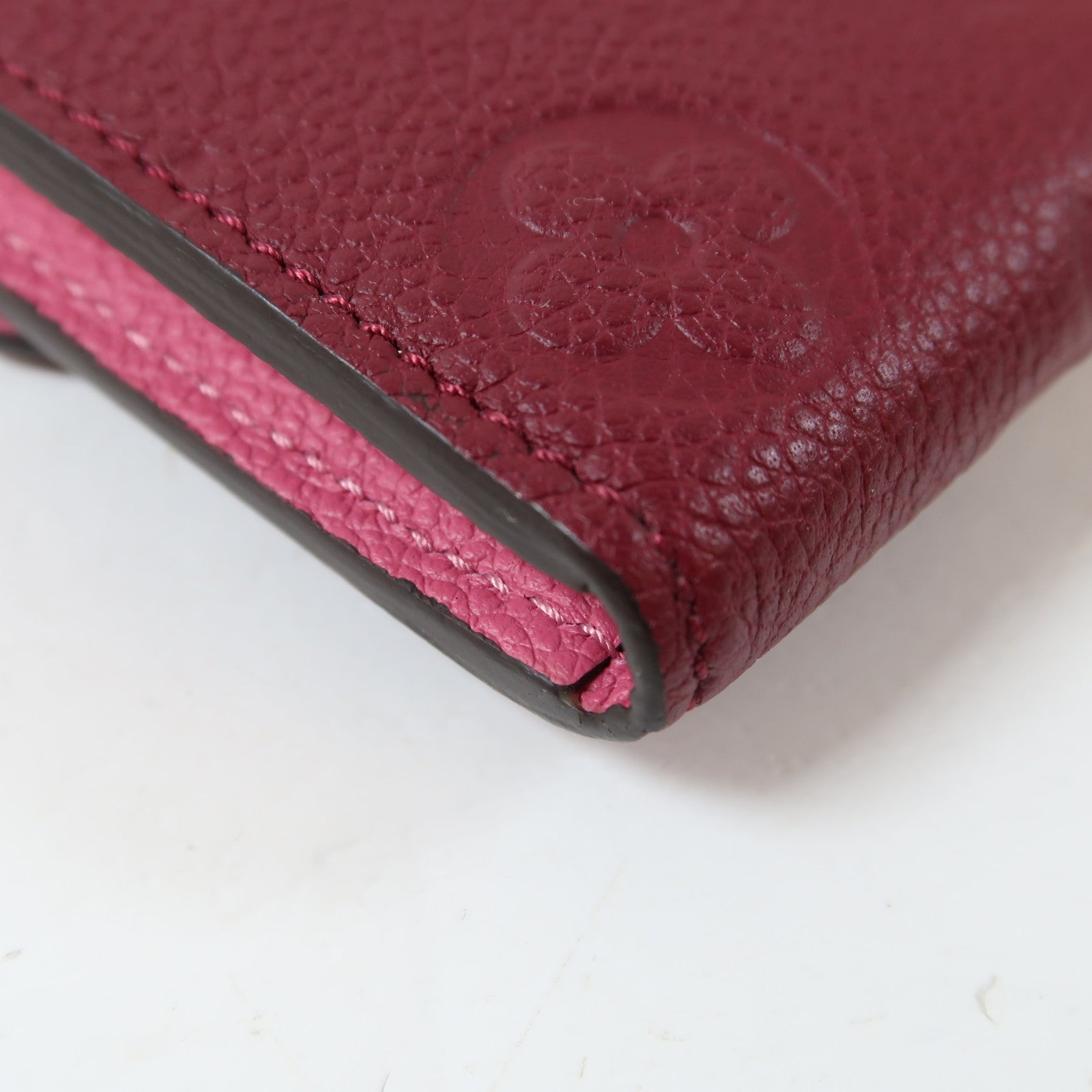 LOUIS VUITTON Monogram Empreinte Emilie Wallet金扣長錢包紅色