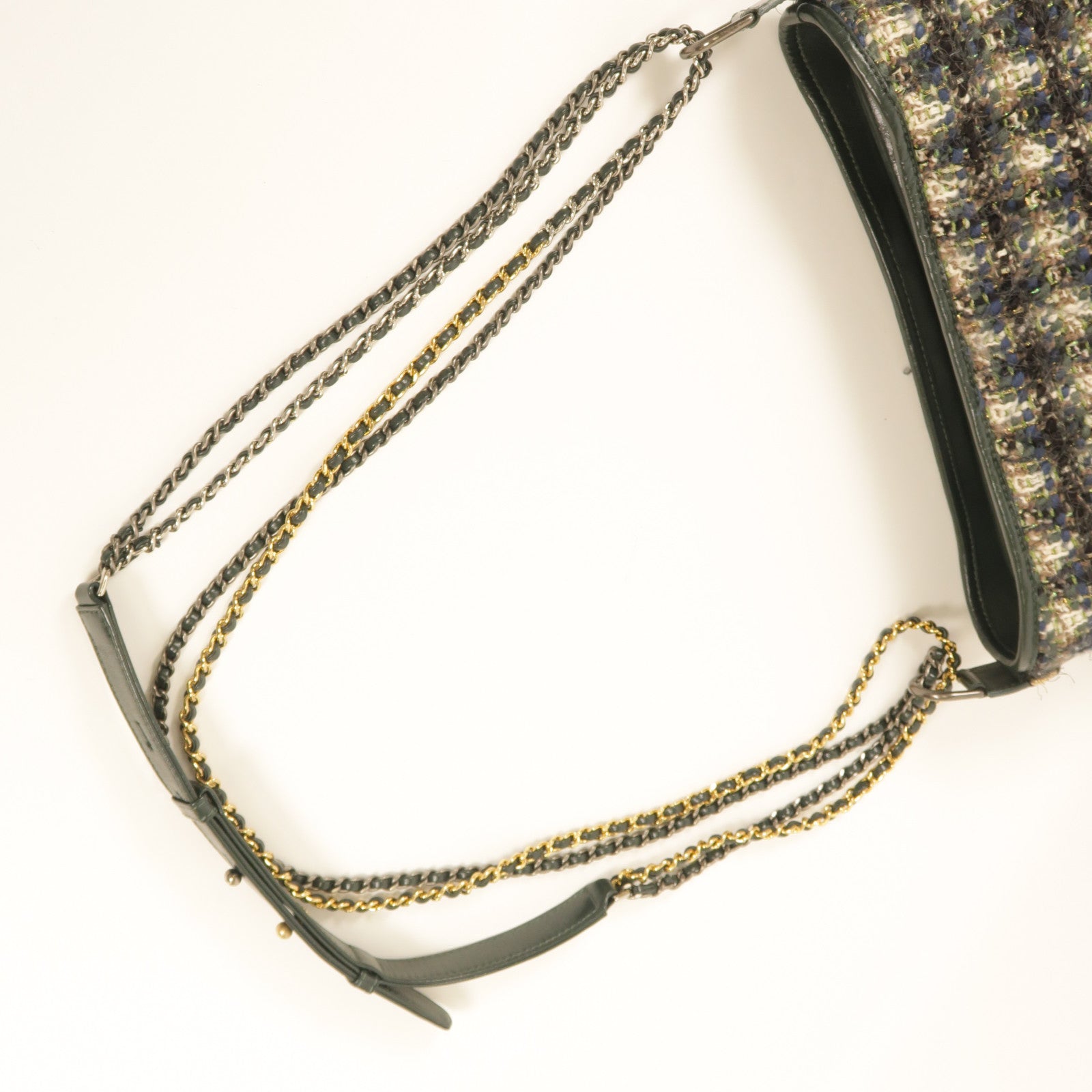 CHANEL CC GHW/SHW Gabrielle Bag Shoulder Bag Medium Hobo Tweed Calfskin Leather