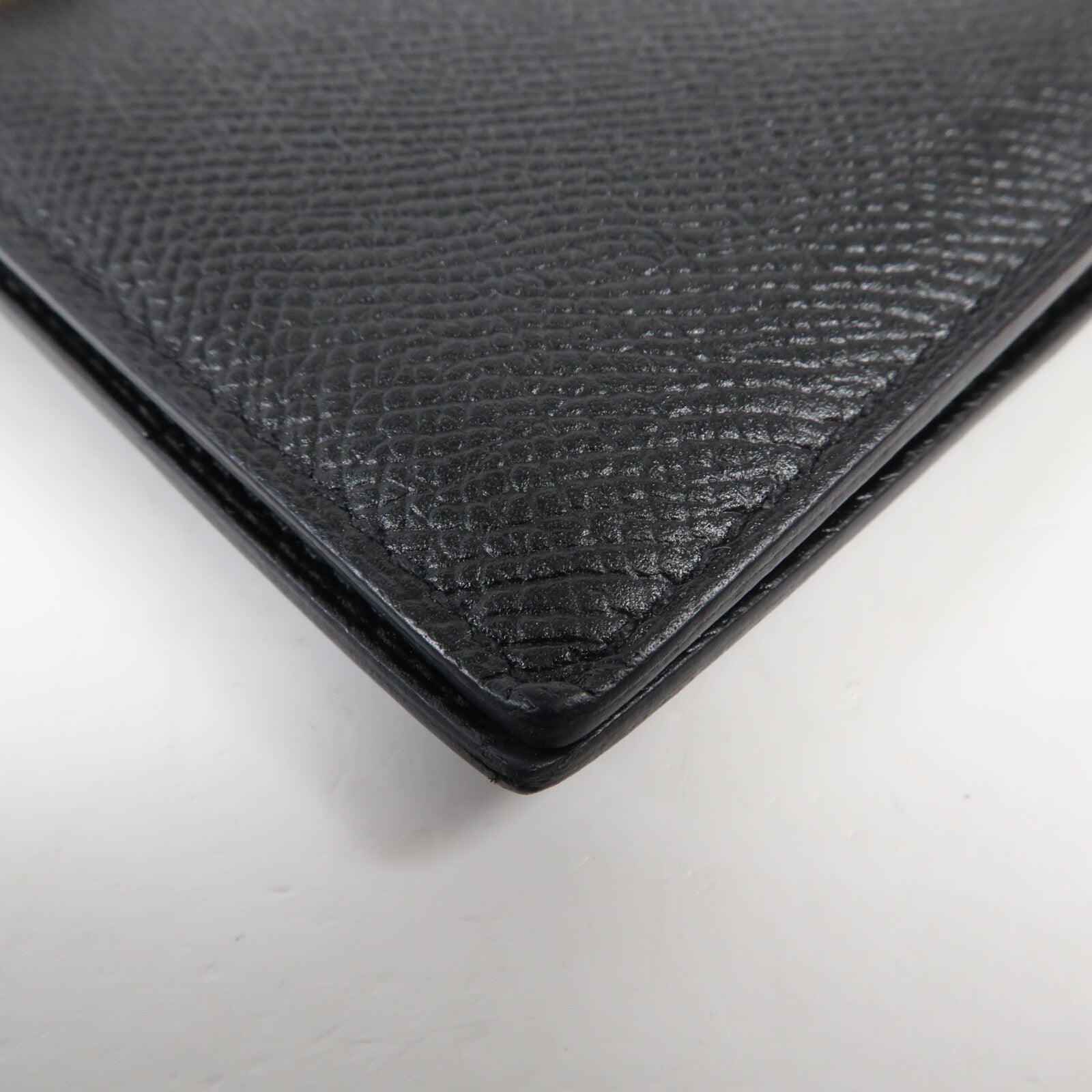 HERMES Chevre皮革Bearn Long Wallet金扣長錢包Noir
