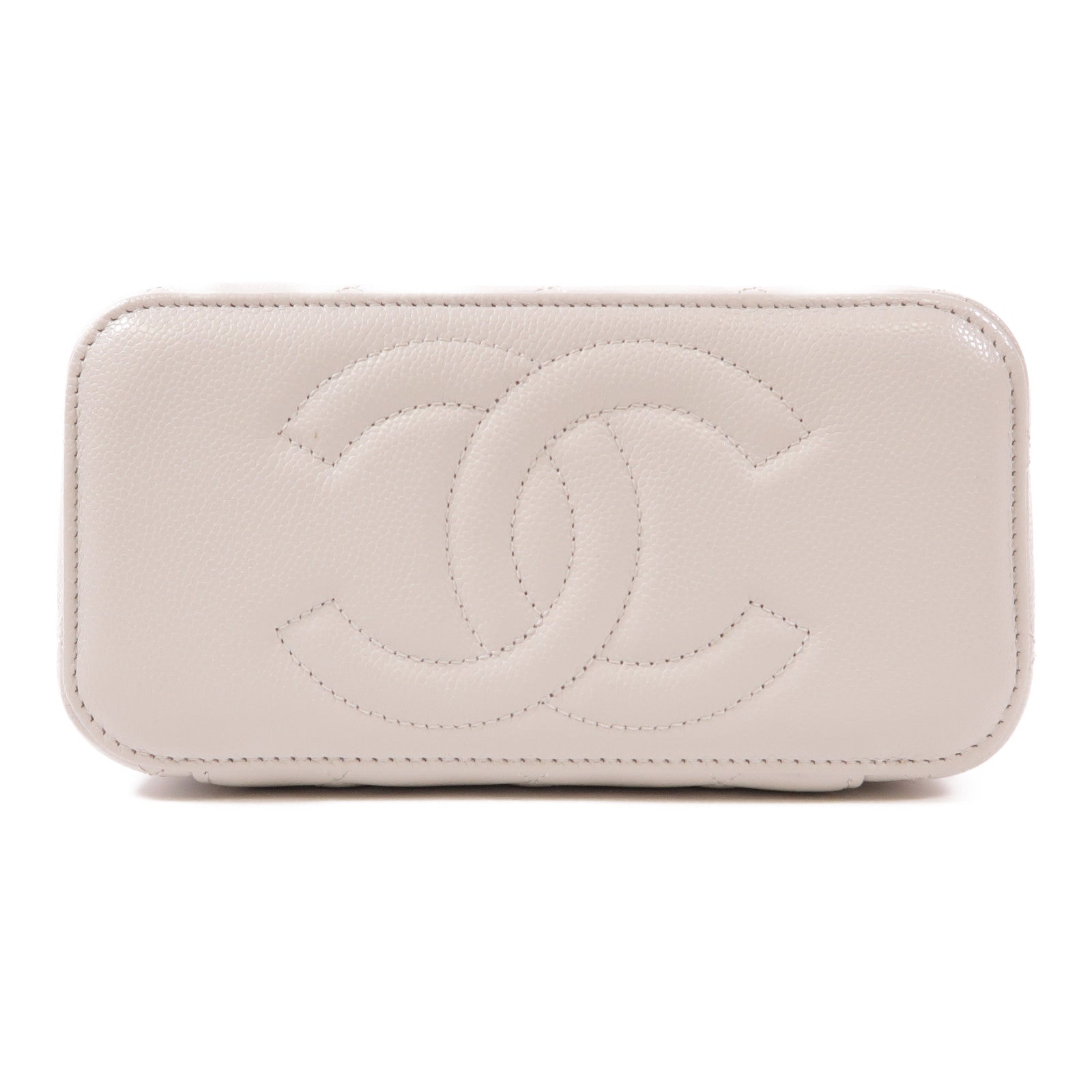 CHANEL 牛皮皮革Vanity Case金扣鏈帶肩背袋