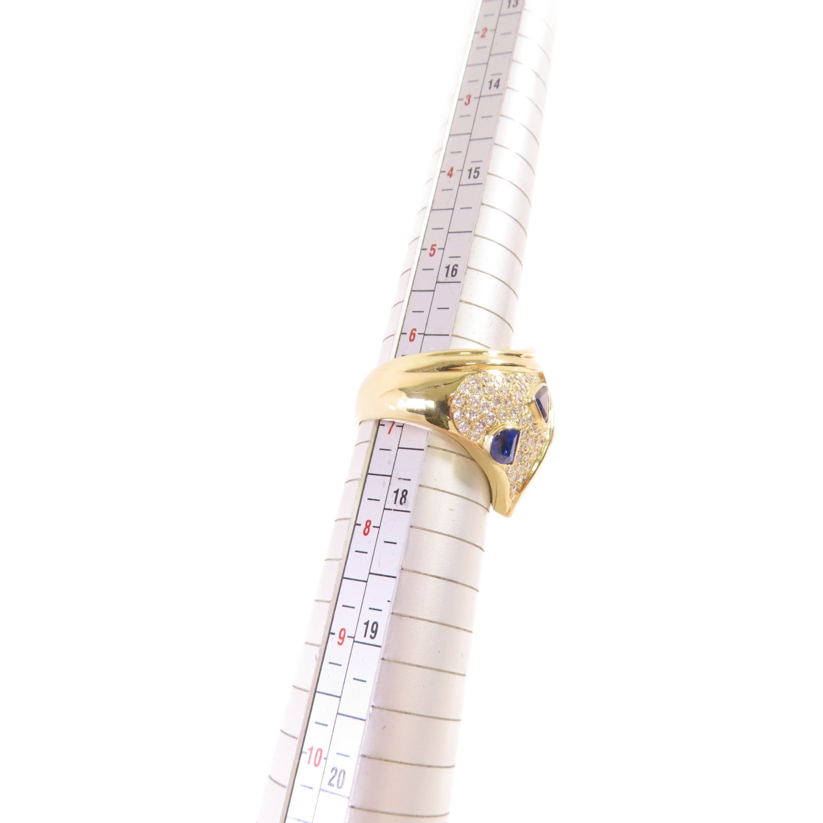 JEWELRY 【激減優惠】18K黃金/1.63ct藍寶石/0.68ct鑽石Sapphire Ring戒指US#6.75