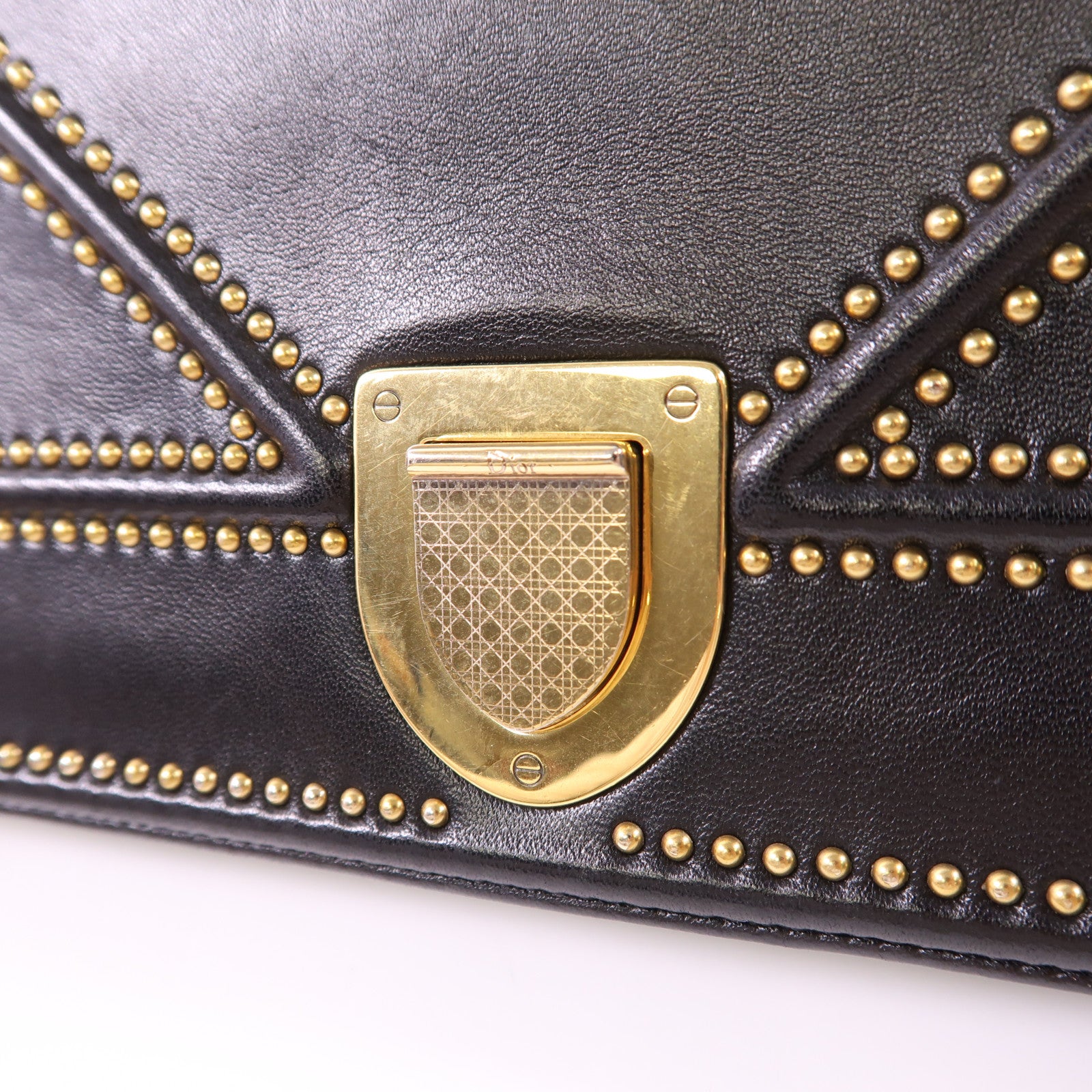 Dior CD GHW Diorama Chain Shoulder Bag Calfskin Leather Black