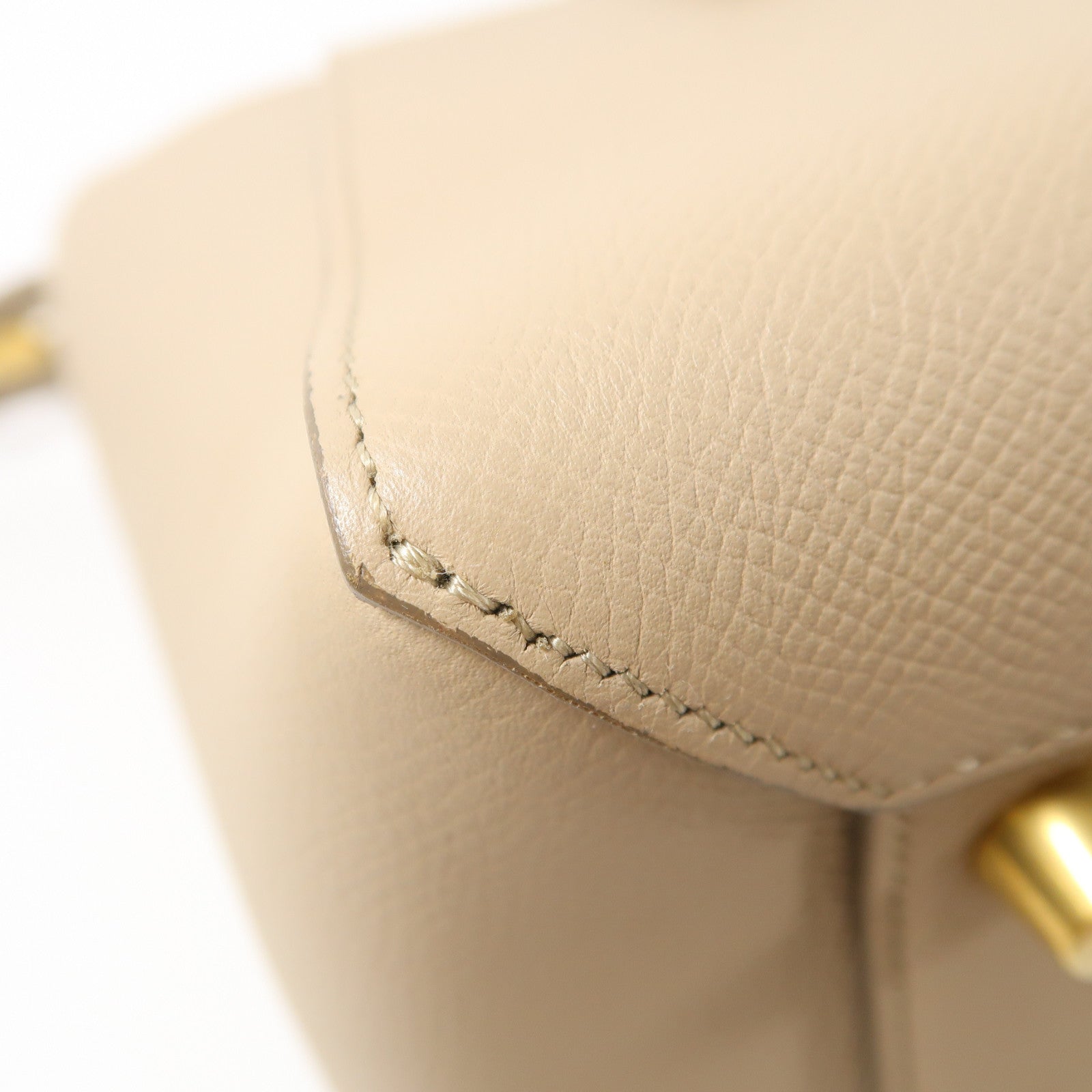 CELINE 牛皮皮革Belt Bag金扣手挽肩背兩用袋米色