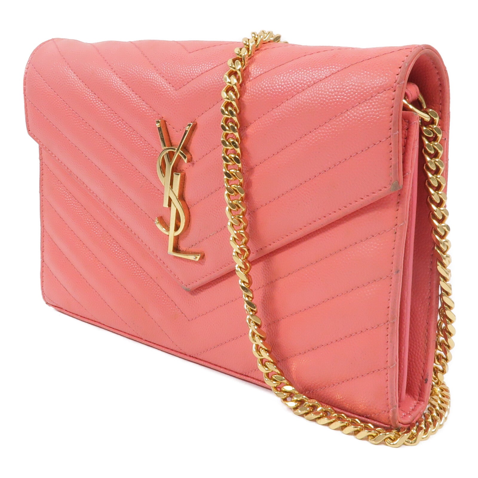 YVES SAINT LAURENT 牛皮皮革Cassandre Envelope鏈帶肩背袋