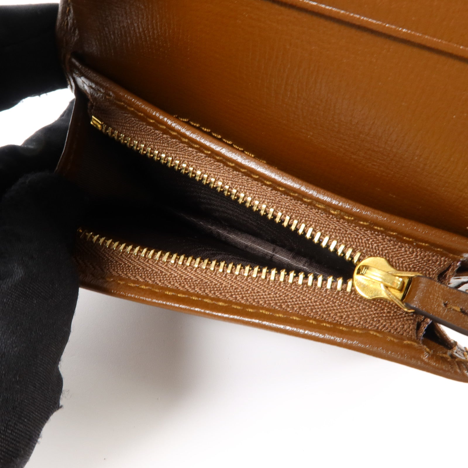 GUCCI 塗層帆布Horsebit 1955 Card Case Wallet金扣錢包
