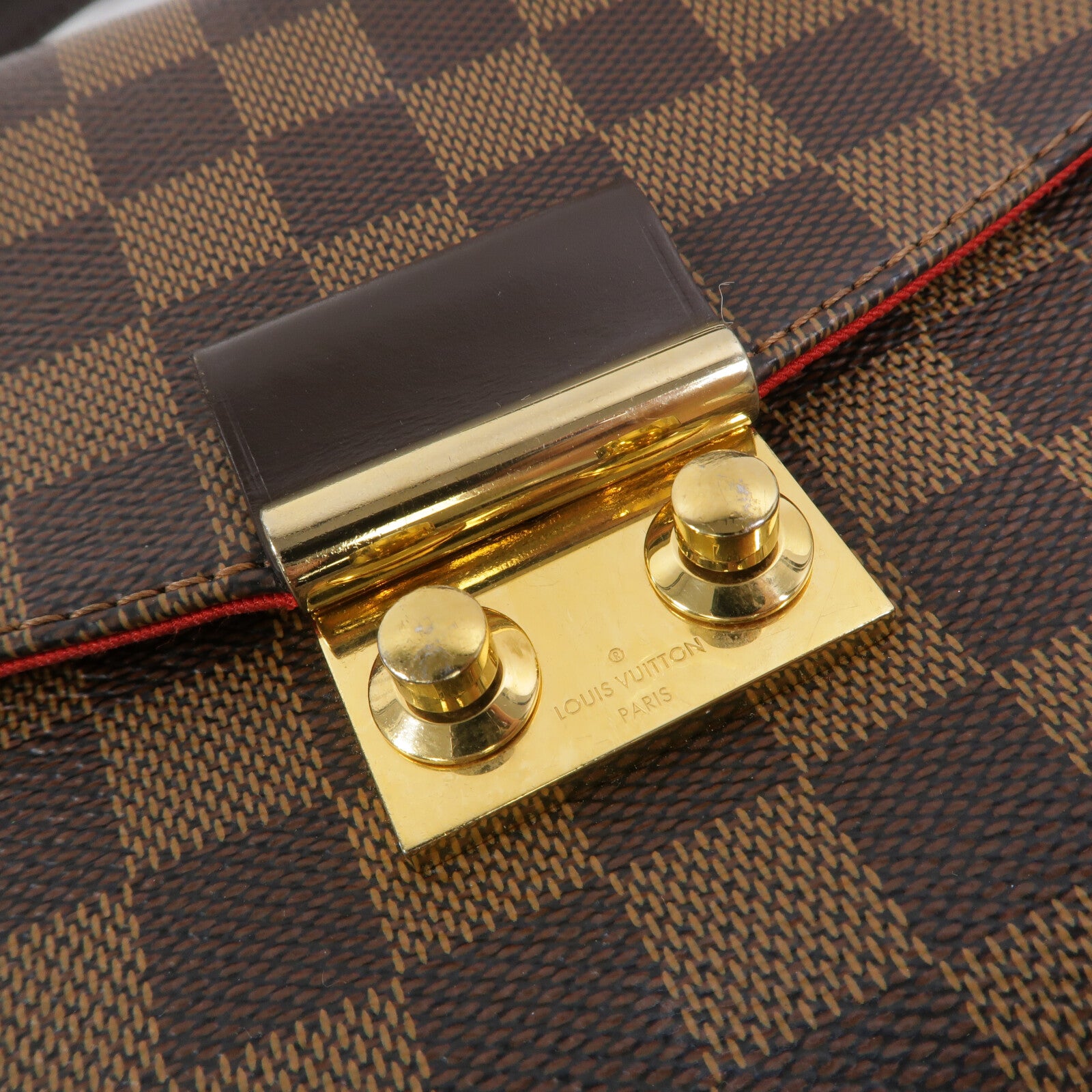LOUIS VUITTON Damier Croisette金扣手挽肩背兩用袋