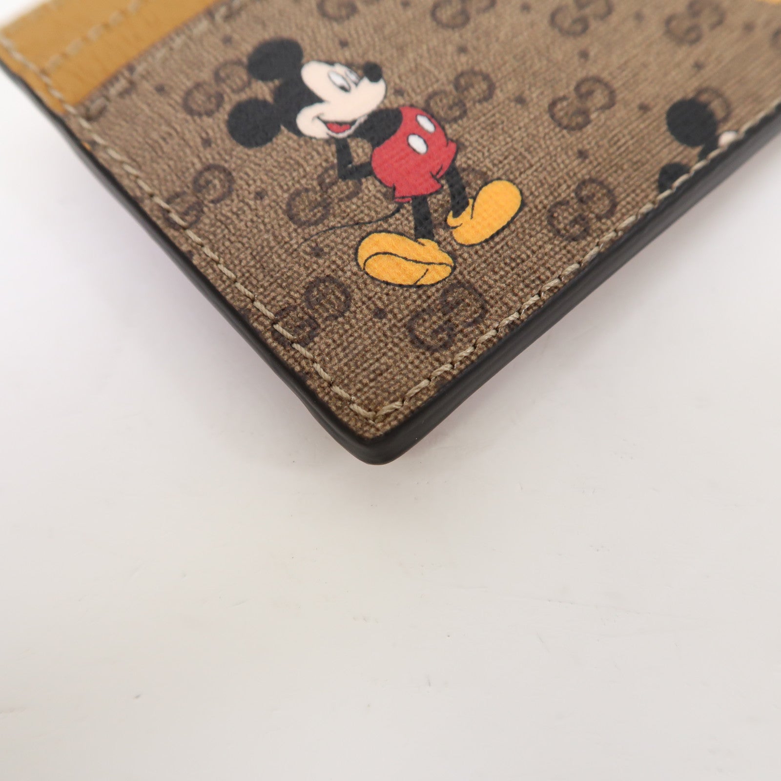 GUCCI 塗層帆布Disney x Gucci Mickey Mouse Card Case卡片套啡色