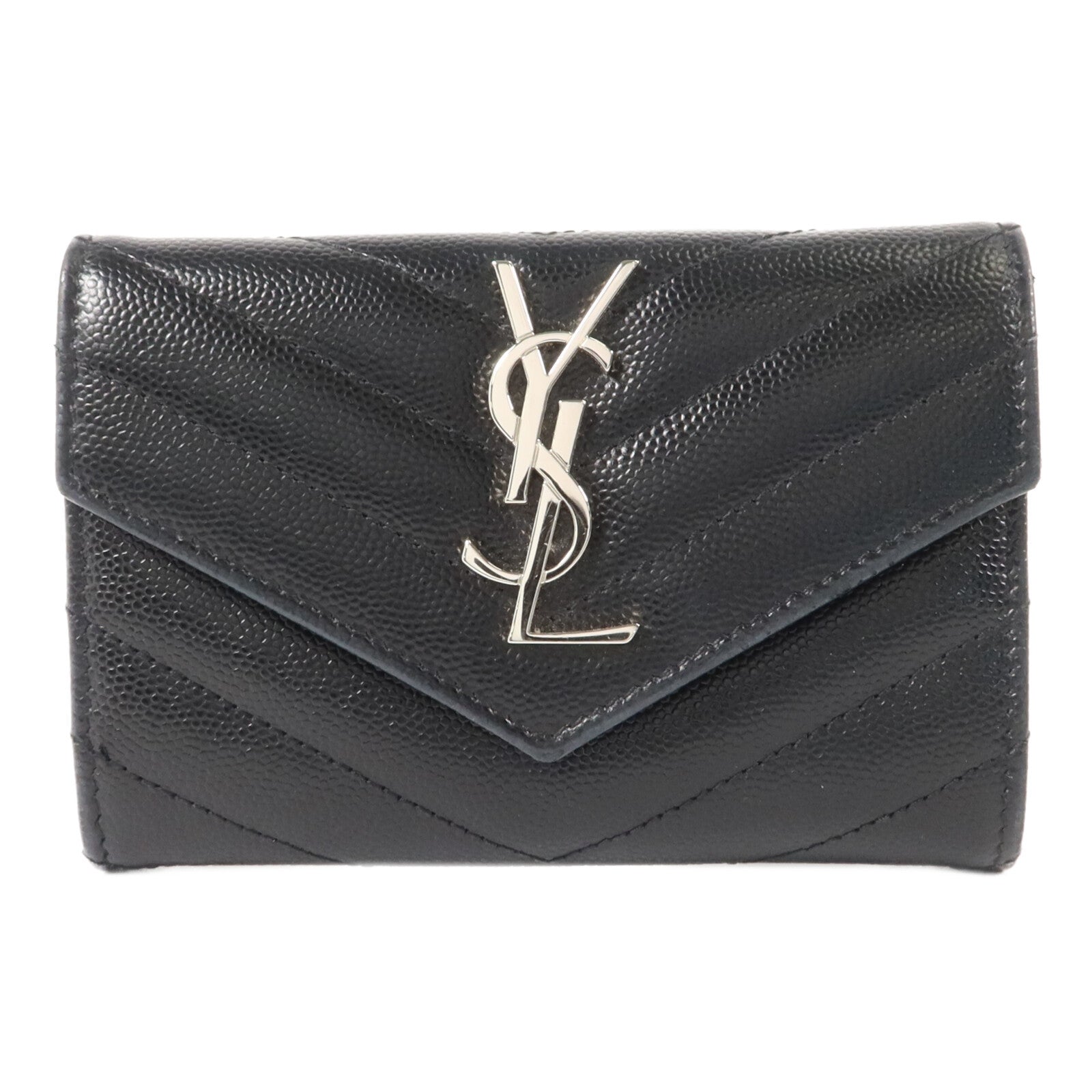 SAINT LAURENT 牛皮皮革Cassandre Matelasse Small Wallet錢包