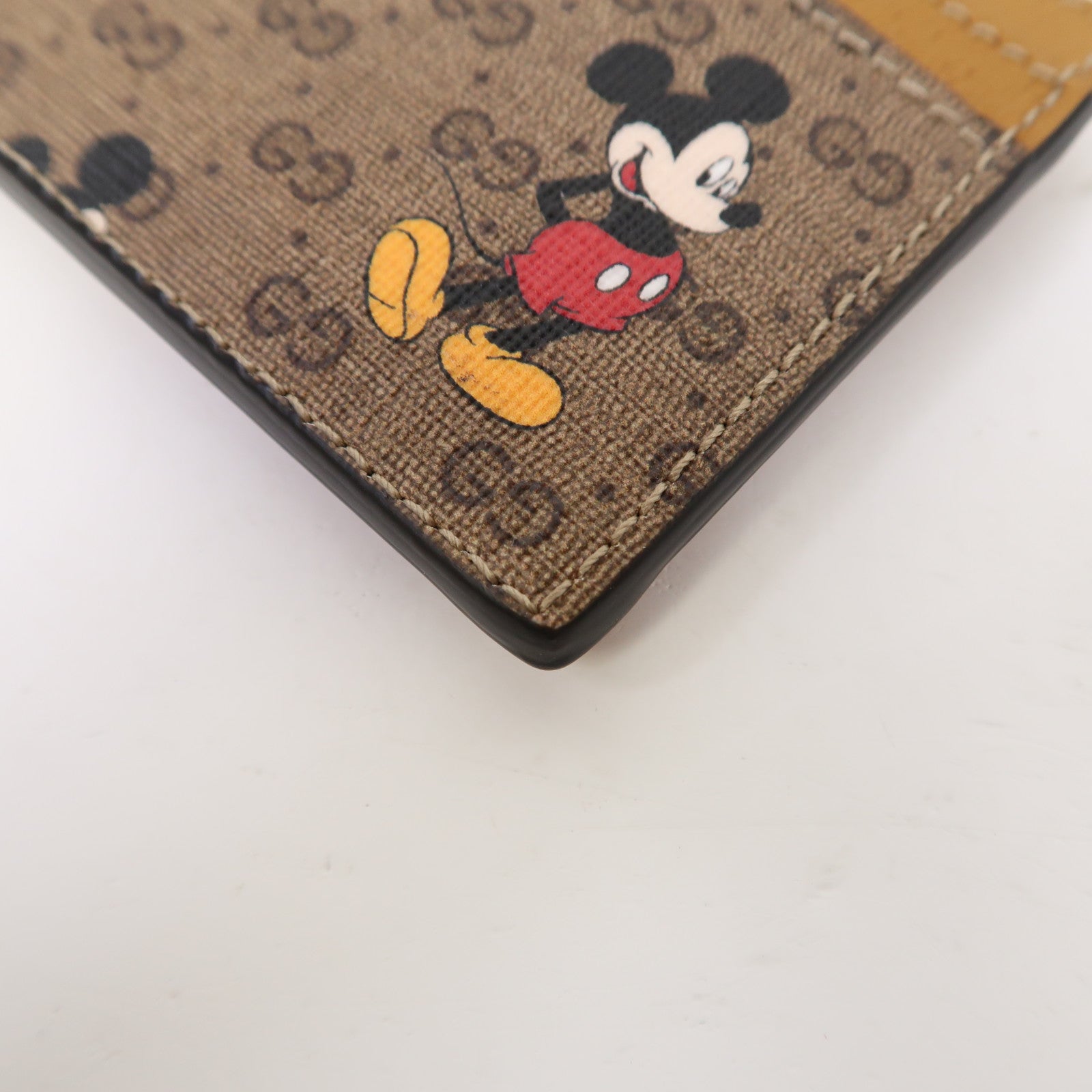 GUCCI 塗層帆布Disney x Gucci Mickey Mouse Card Case卡片套啡色