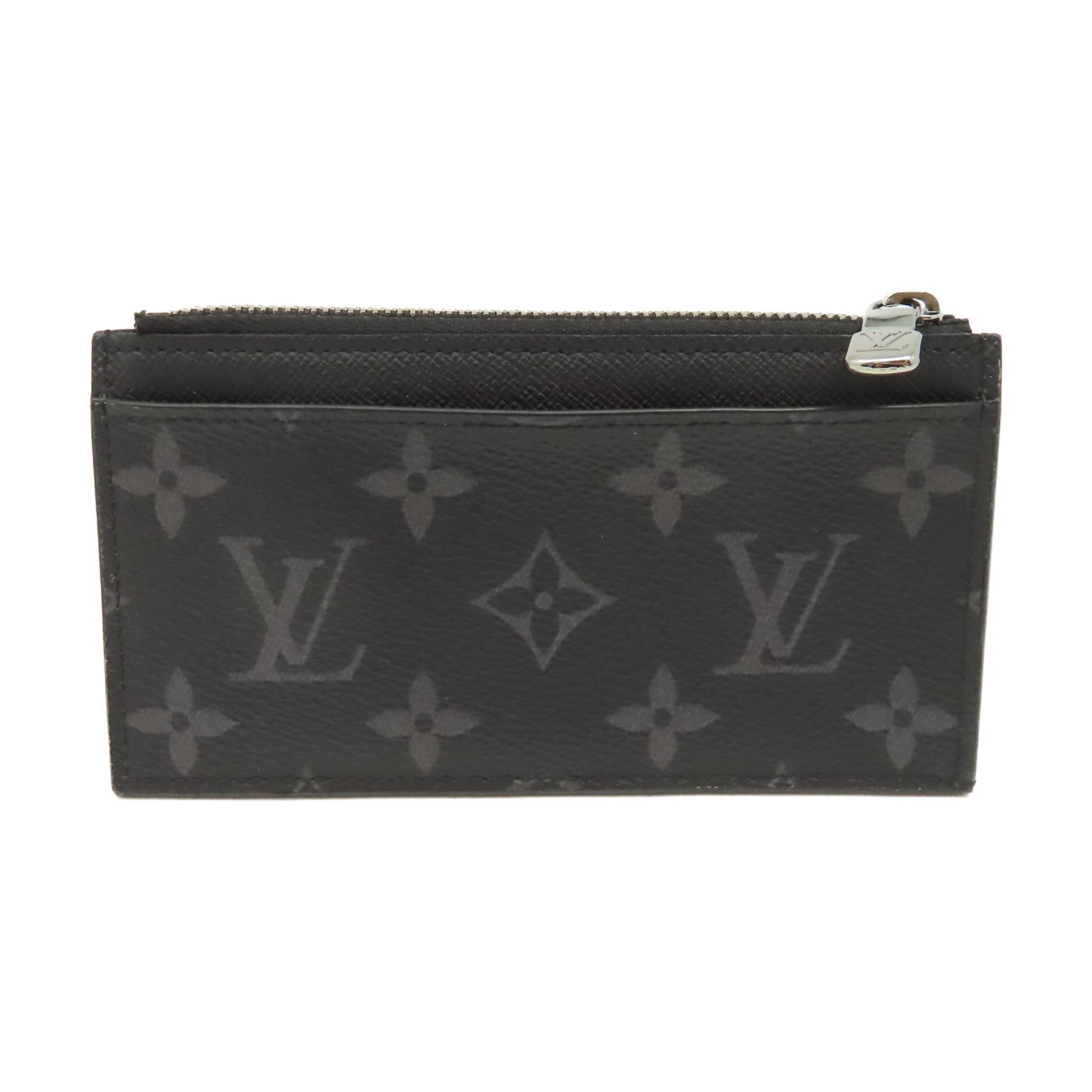 LOUIS VUITTON 【激減優惠】Monogram Eclipse Card Case銀扣卡套黑色/碳灰色