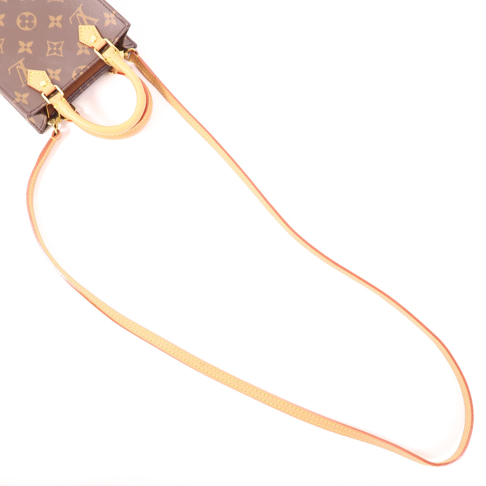 LOUIS VUITTON 【激減優惠】Monogram Petit Sac Plat金扣手挽肩背兩用袋Monogram Petit Sac Plat金扣手挽肩背兩用袋