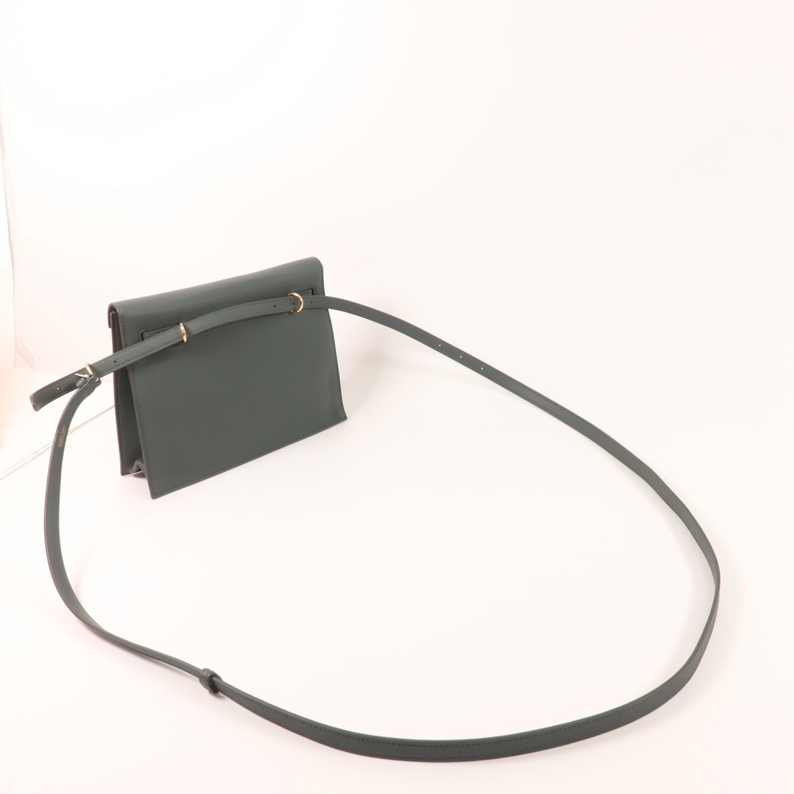HERMES Swift皮革Kelly Danse肩背袋Vert Mangrove