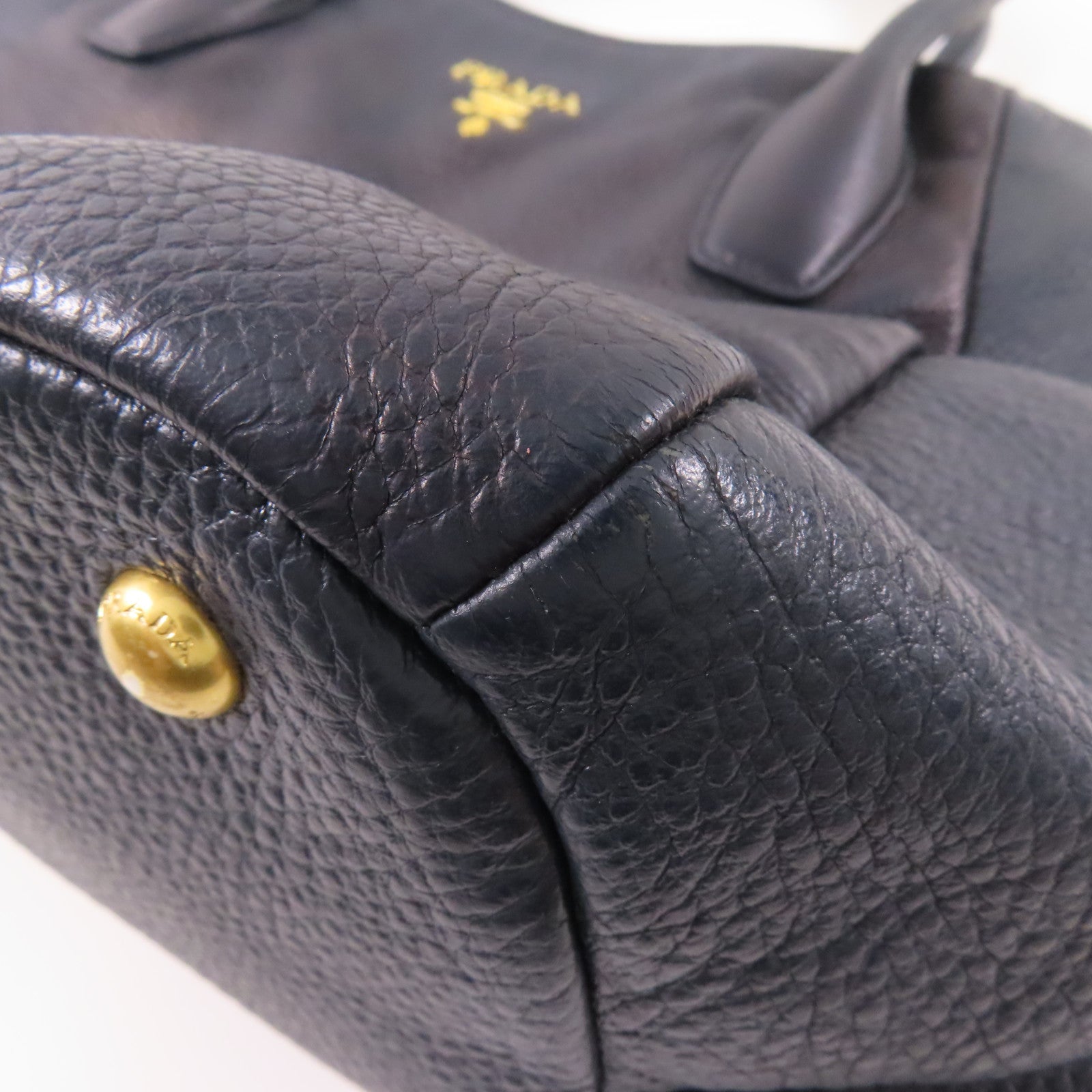 PRADA 【激減優惠】牛皮皮革Handbag金扣手挽袋