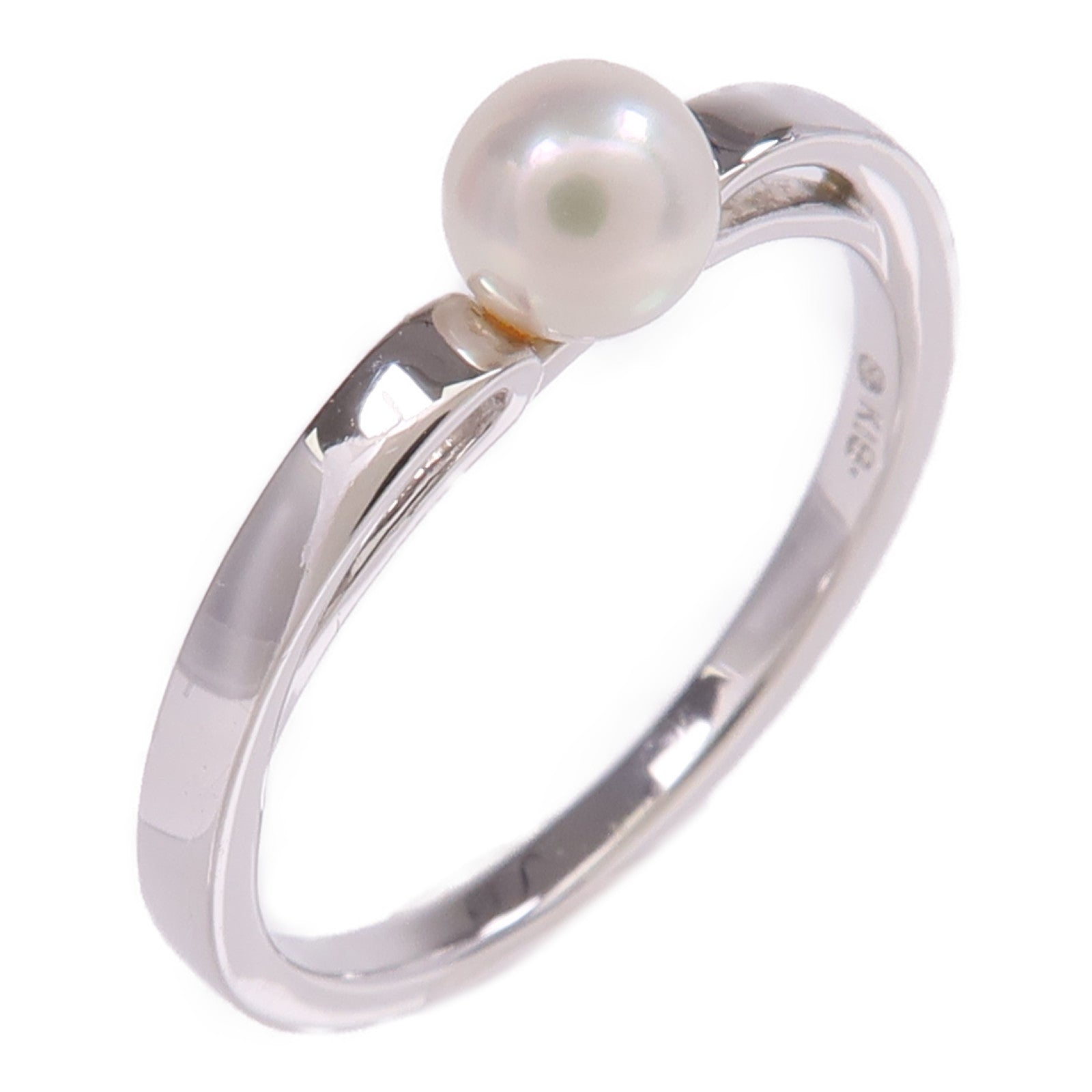 MIKIMOTO 18K白金Pearl Ring珍珠戒指US#6.5