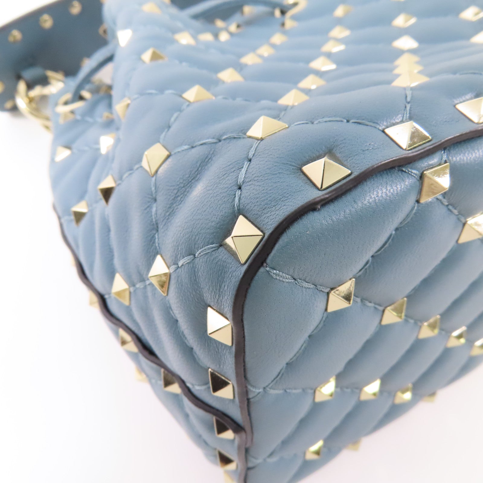 Valentino 牛皮皮革Mini Bucket Bag銀扣鏈帶手挽肩背兩用袋