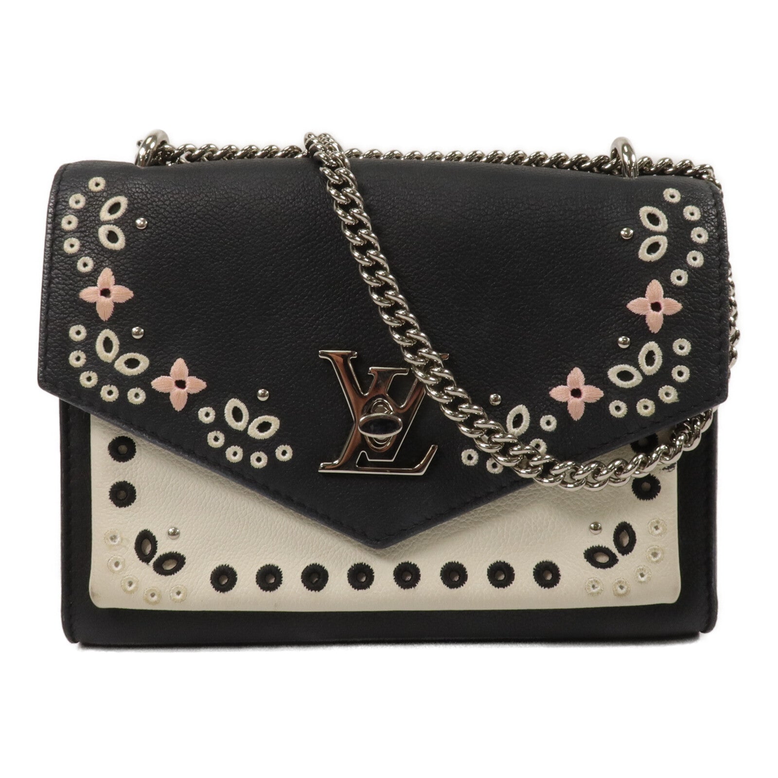 LOUIS VUITTON 牛皮皮革Mylockme BB鏈帶肩背袋