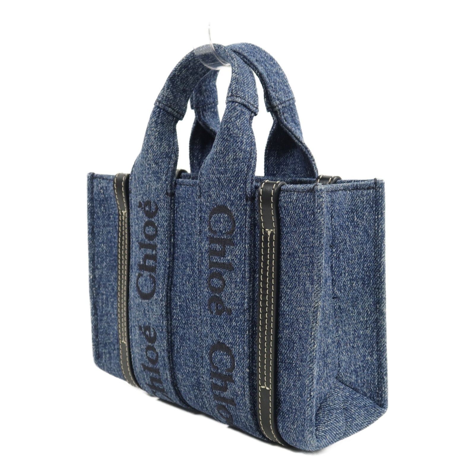 Chloe 牛仔布Woody Tote Mini手挽肩背兩用袋