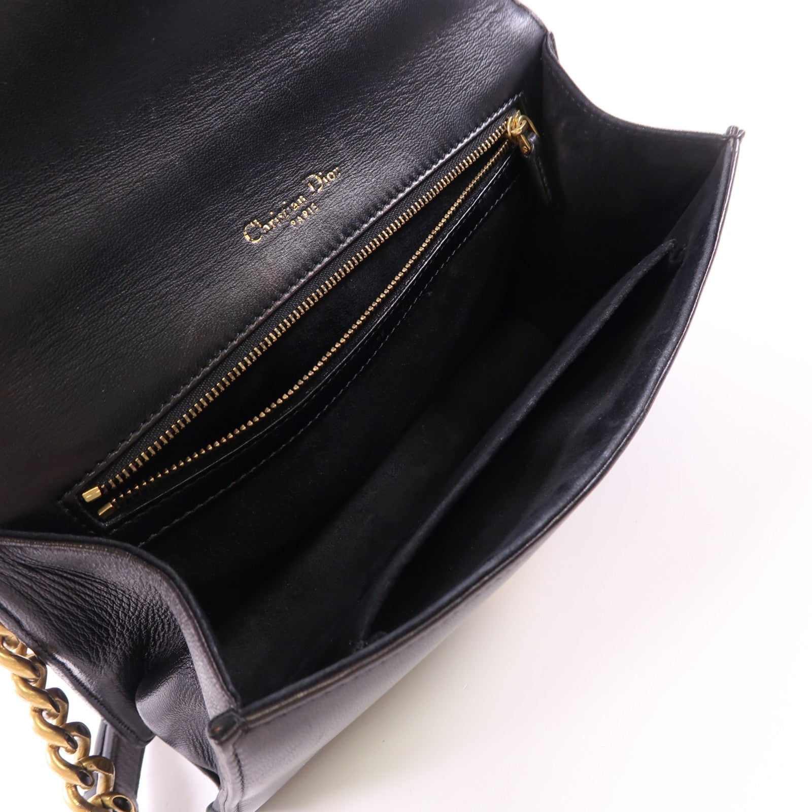 Dior 牛皮皮革Diorama金扣鏈帶肩背袋