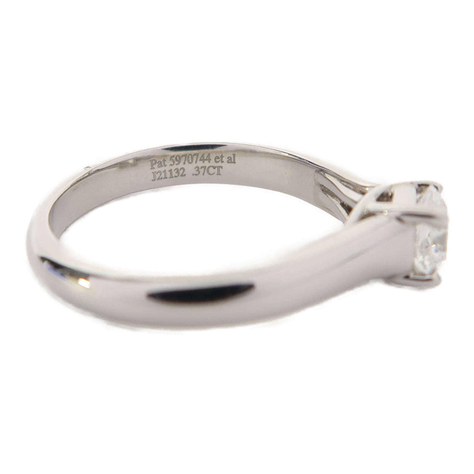 TIFFANY＆CO 【激減優惠】Pt950鉑金Diamond Ring0.37ct鑽石戒指US#4.75