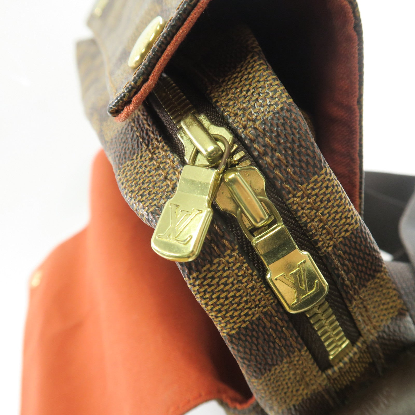 LOUIS VUITTON Damier Naviglio金扣肩背袋啡色