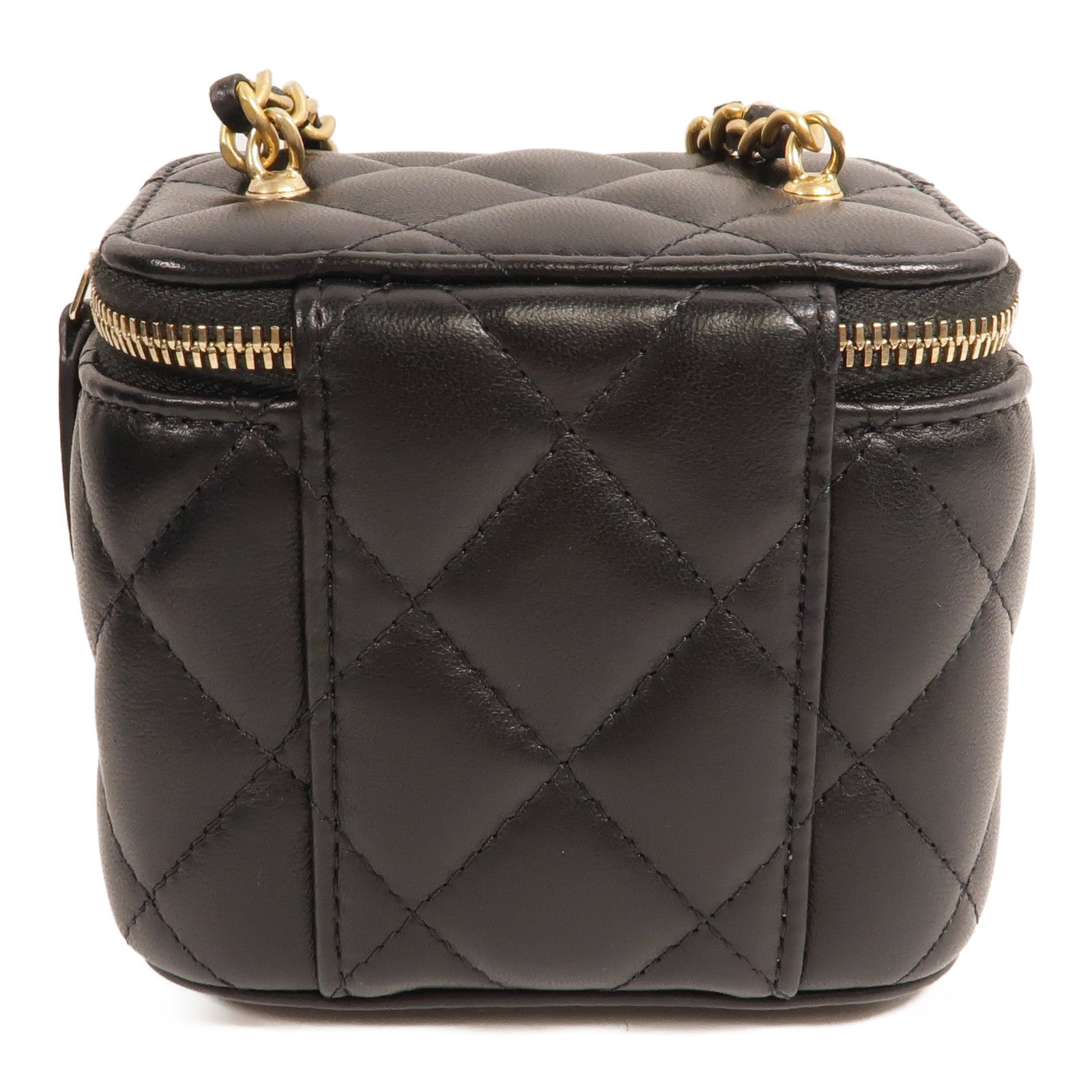 CHANEL 羊皮皮革Mini Vanity Case With Gold Ball金扣鏈帶肩背袋