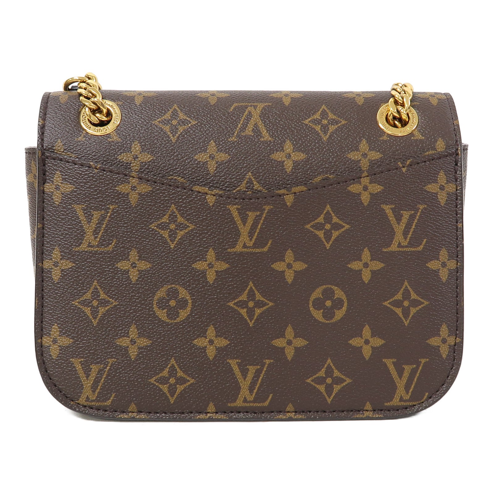 LOUIS VUITTON Monogram Passy金扣鏈帶肩背袋啡色