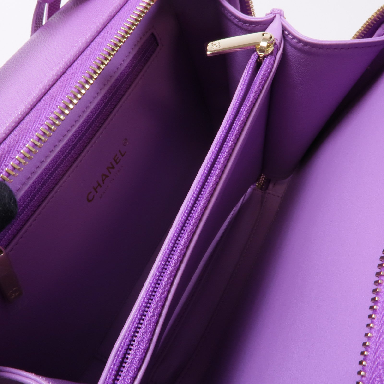 CHANEL 牛皮皮革Filigree Vanity Case金扣手挽肩背兩用袋