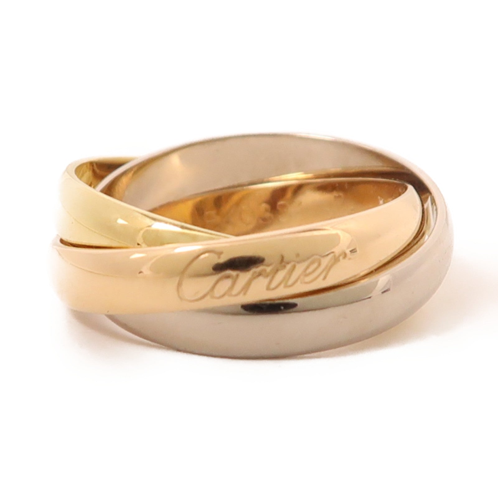 CARTIER 18K金/白金/玫瑰金Trinity Ring戒指US#4.5