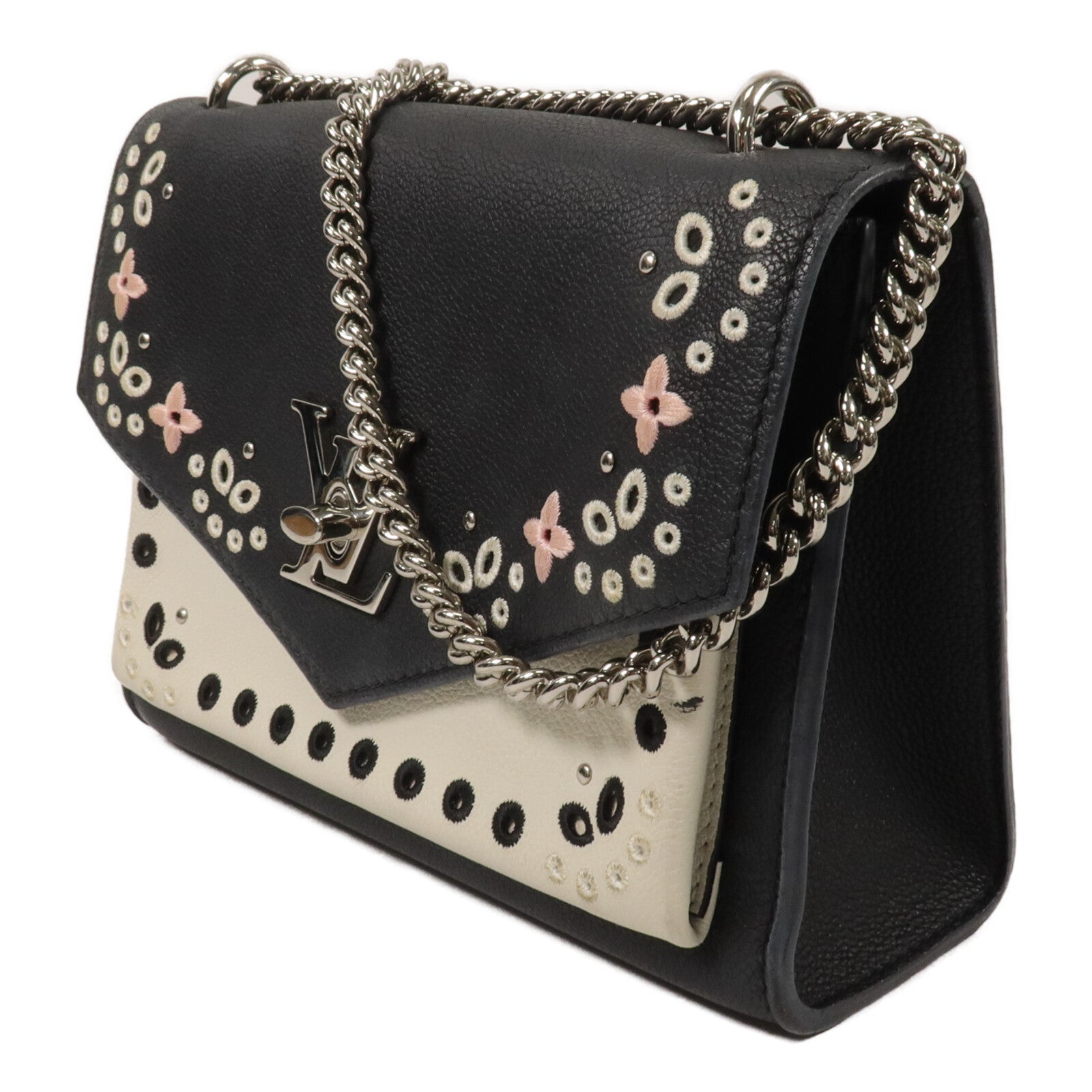 LOUIS VUITTON 牛皮皮革Mylockme BB鏈帶肩背袋