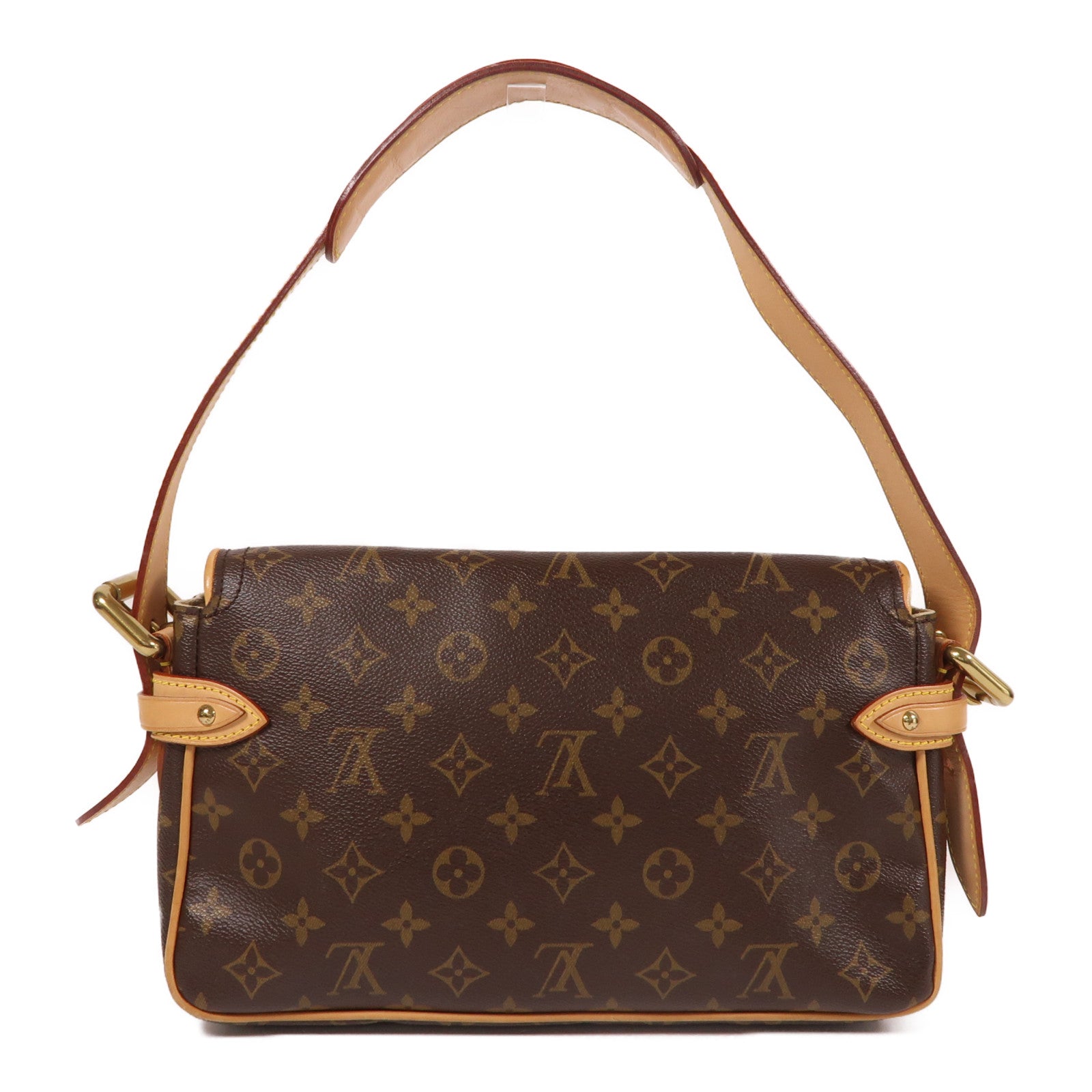 LOUIS VUITTON Monogram Hudson PM金扣肩背袋棕色