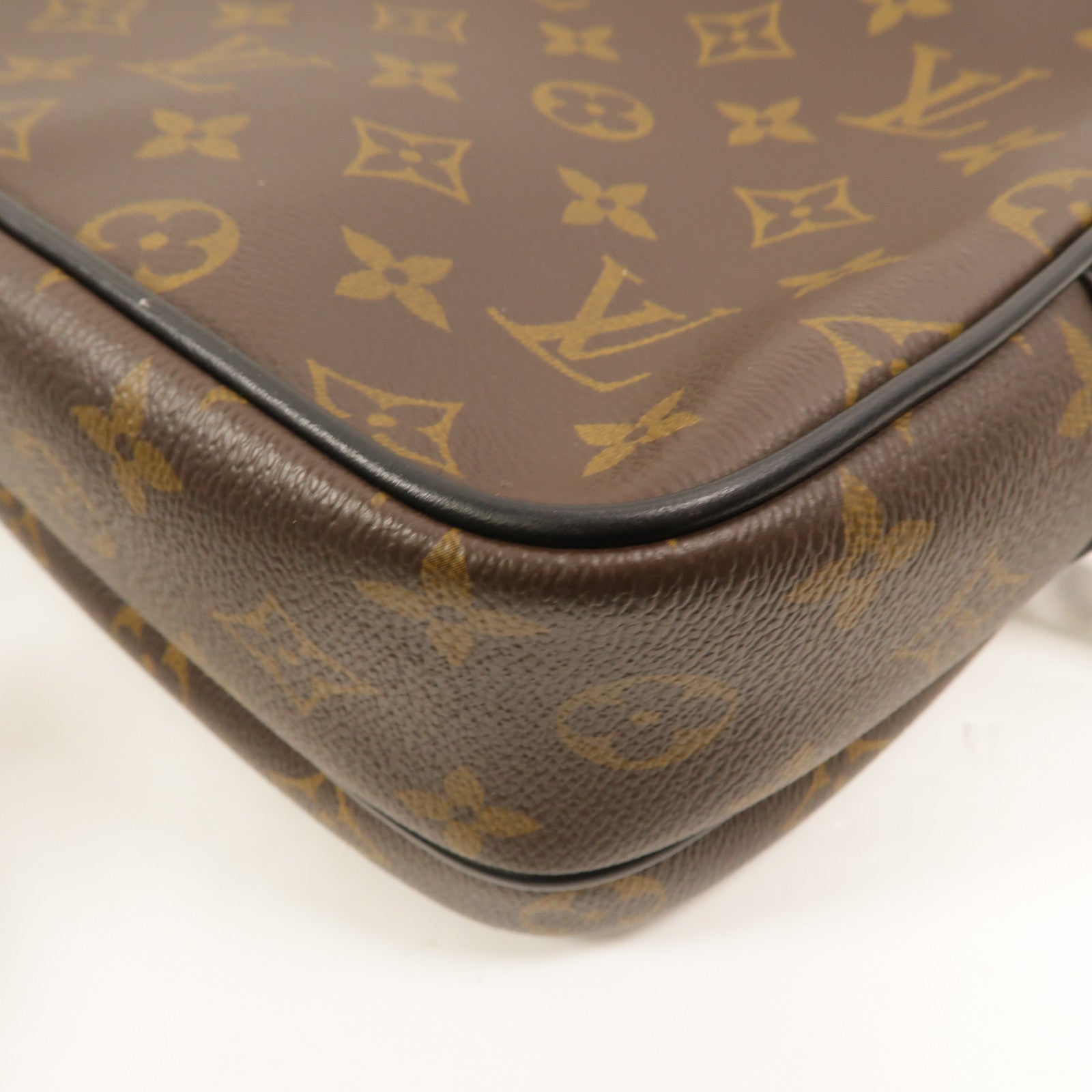 LOUIS VUITTON Monogram Macassar S Lock Messenger手挽肩背兩用袋