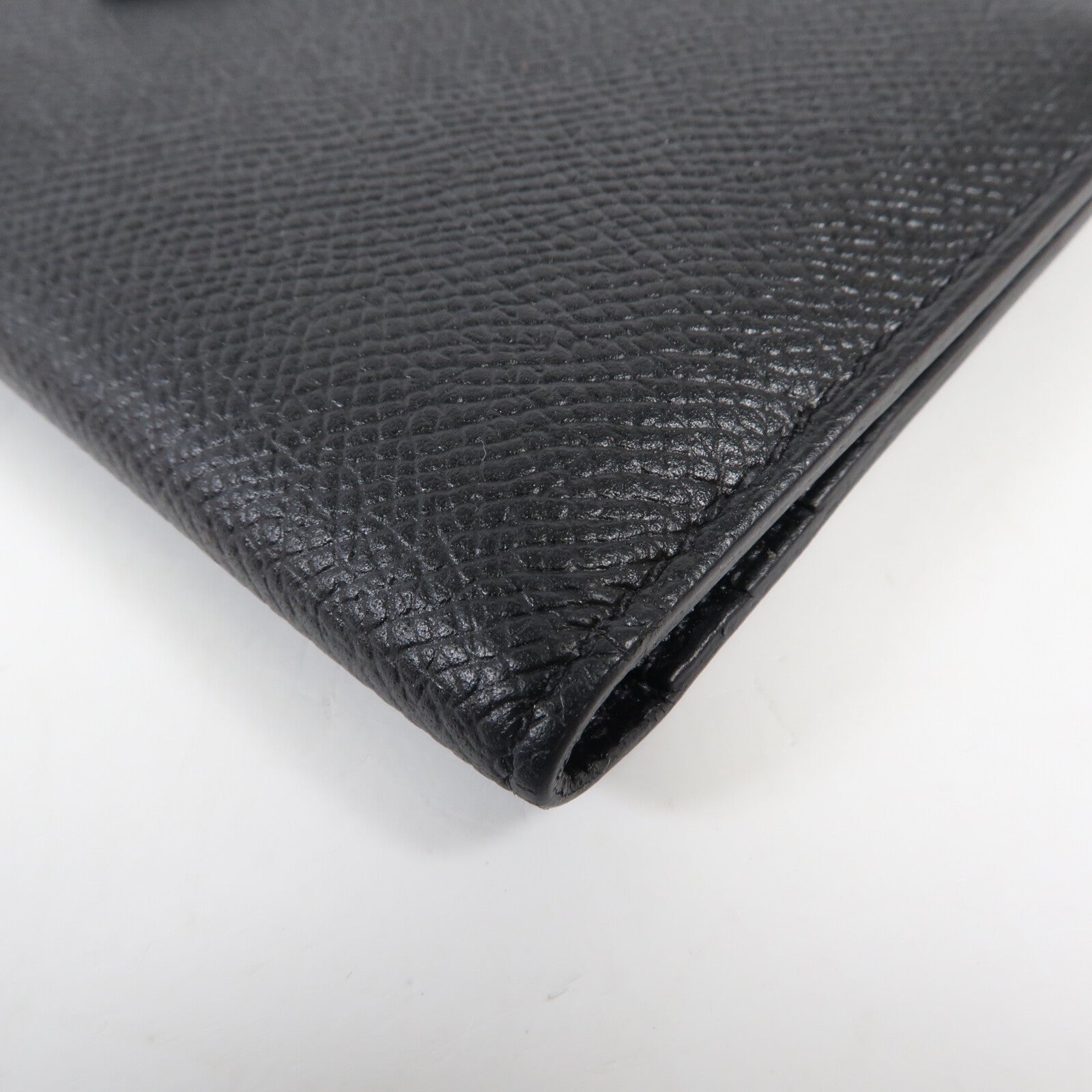HERMES Chevre皮革Bearn Long Wallet金扣長錢包Noir